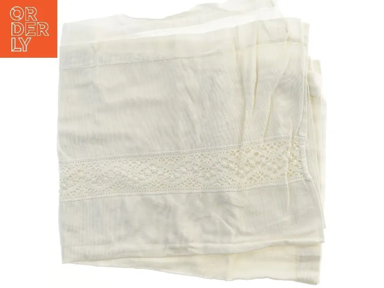 Billede 1 - Stort tekstil med blondekant (str. 88x148 cm)