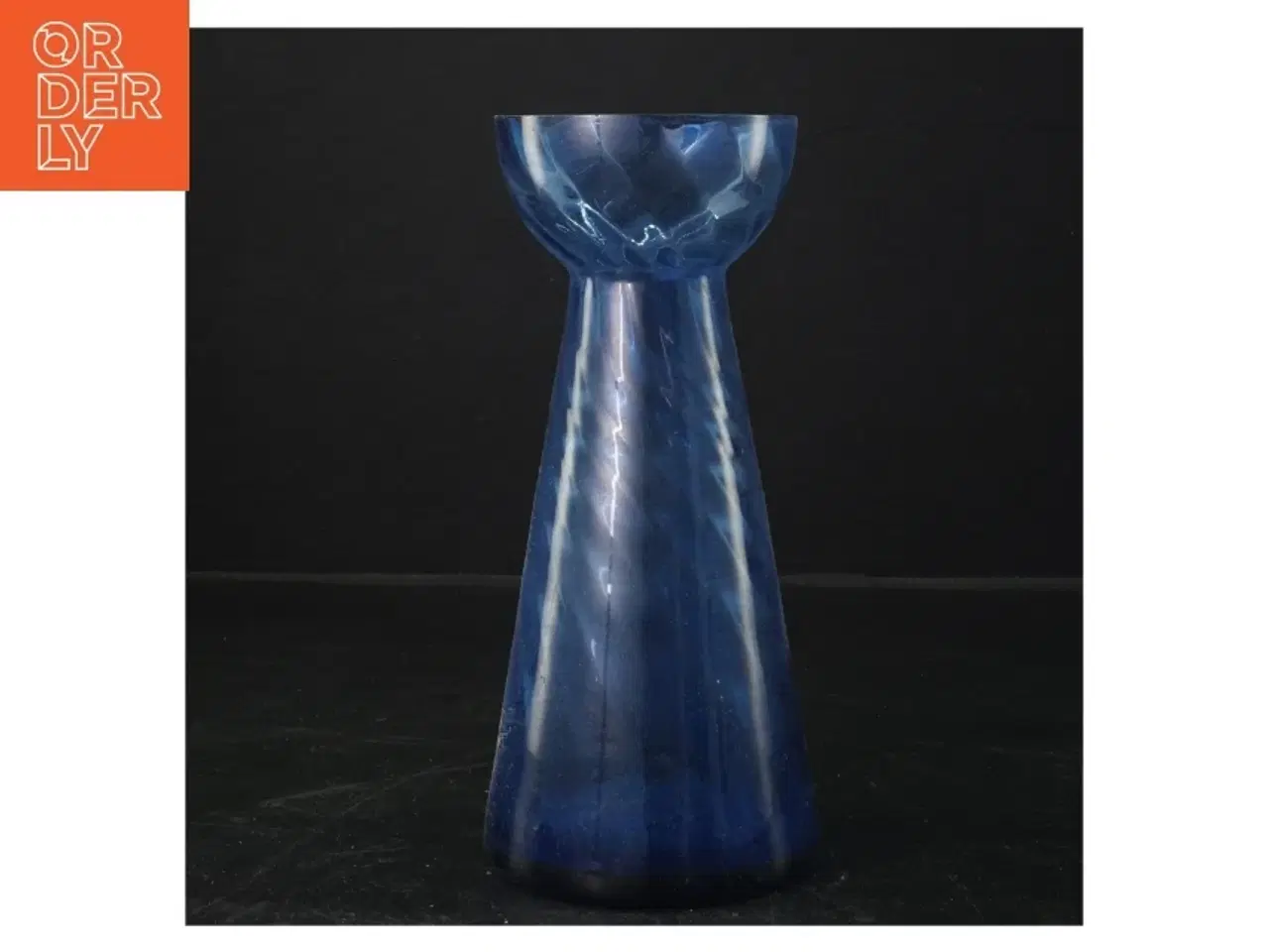 Billede 1 - Blå glasvase, til hyacinter (str. 20x9 cm)