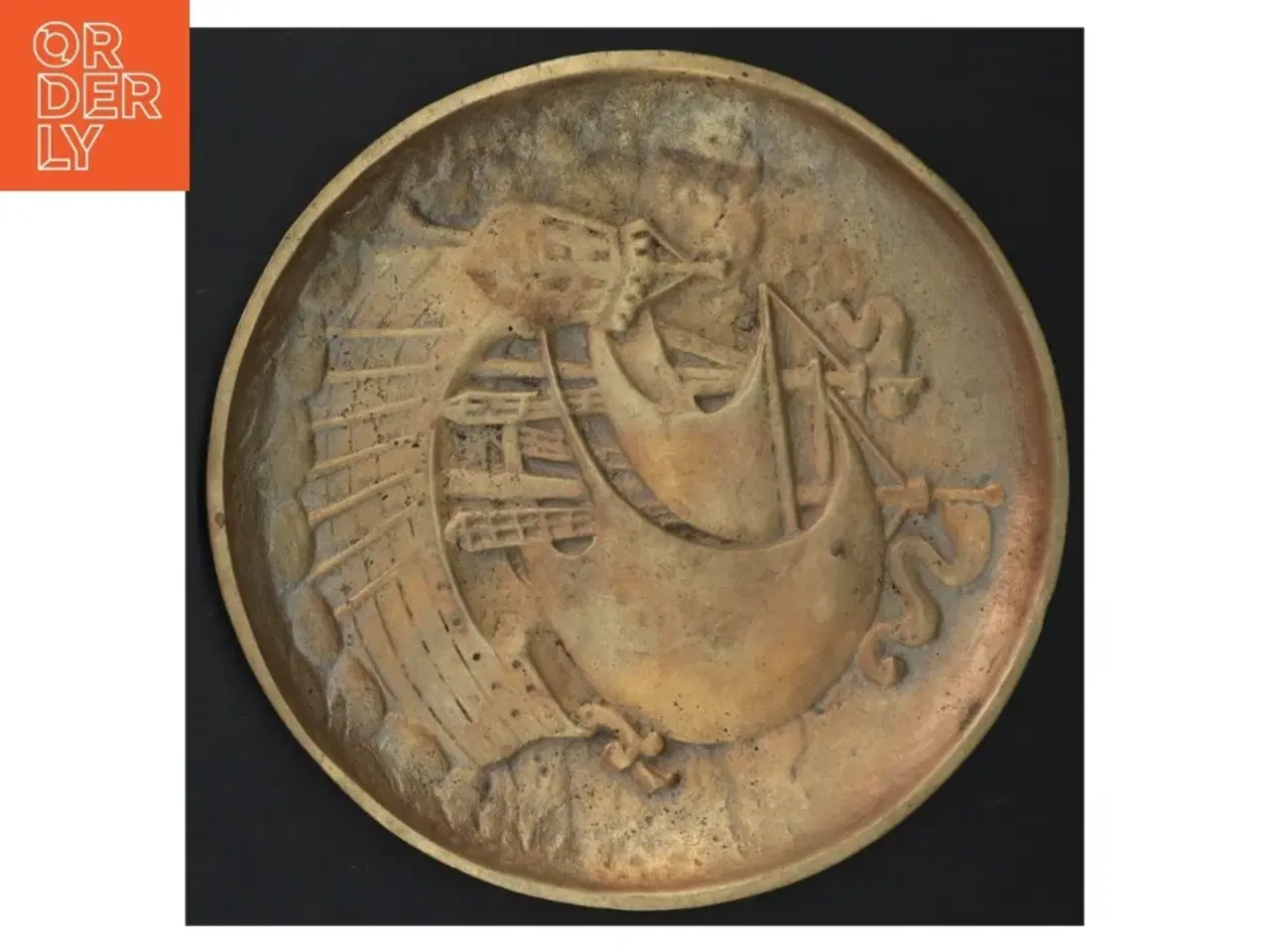 Billede 2 - Dekorativt messingfad (str. Ø. 16,5 cm)