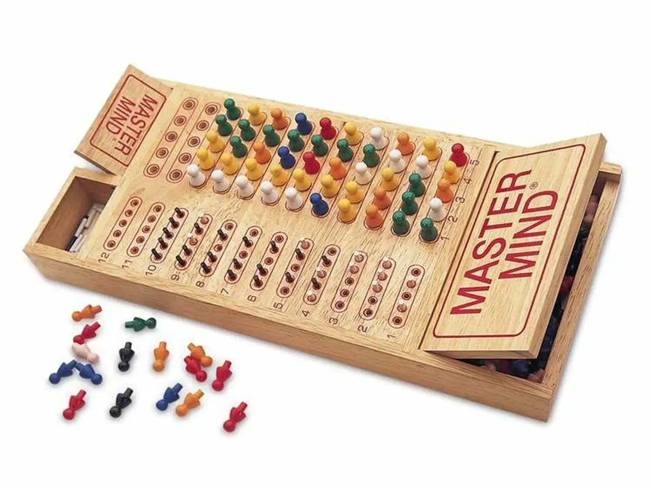 Billede 2 - Brætspil Cayro Master Mind i træ - 36 × 17 × 4,5 cm