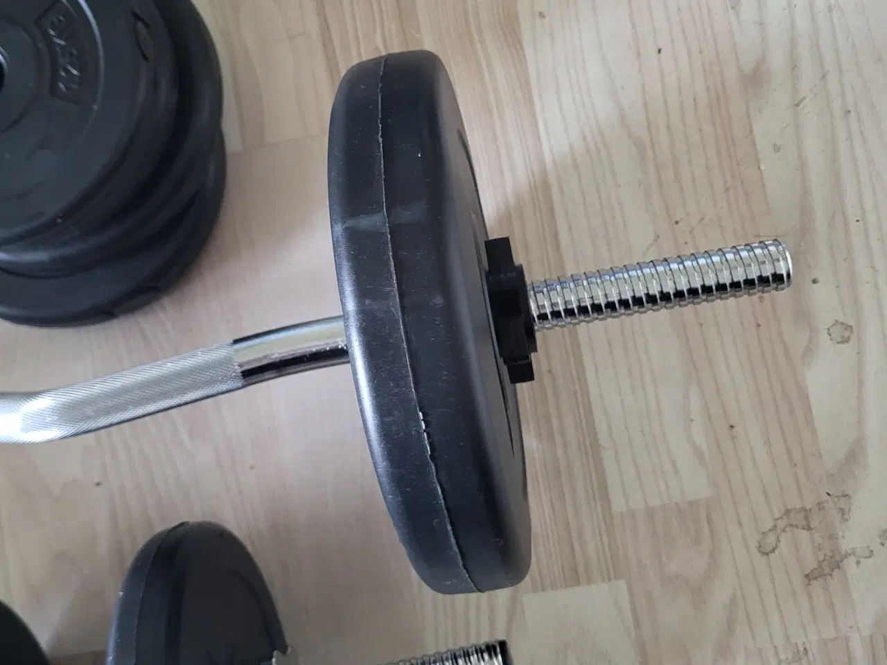 Billede 3 - Vægtstænger med skiver samlet 30 kg