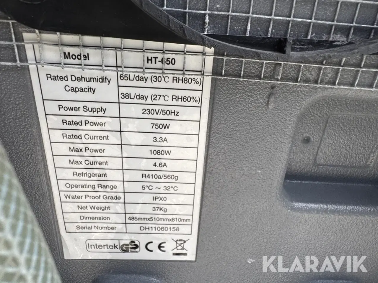 Billede 2 - Affugter Intertek Ht650