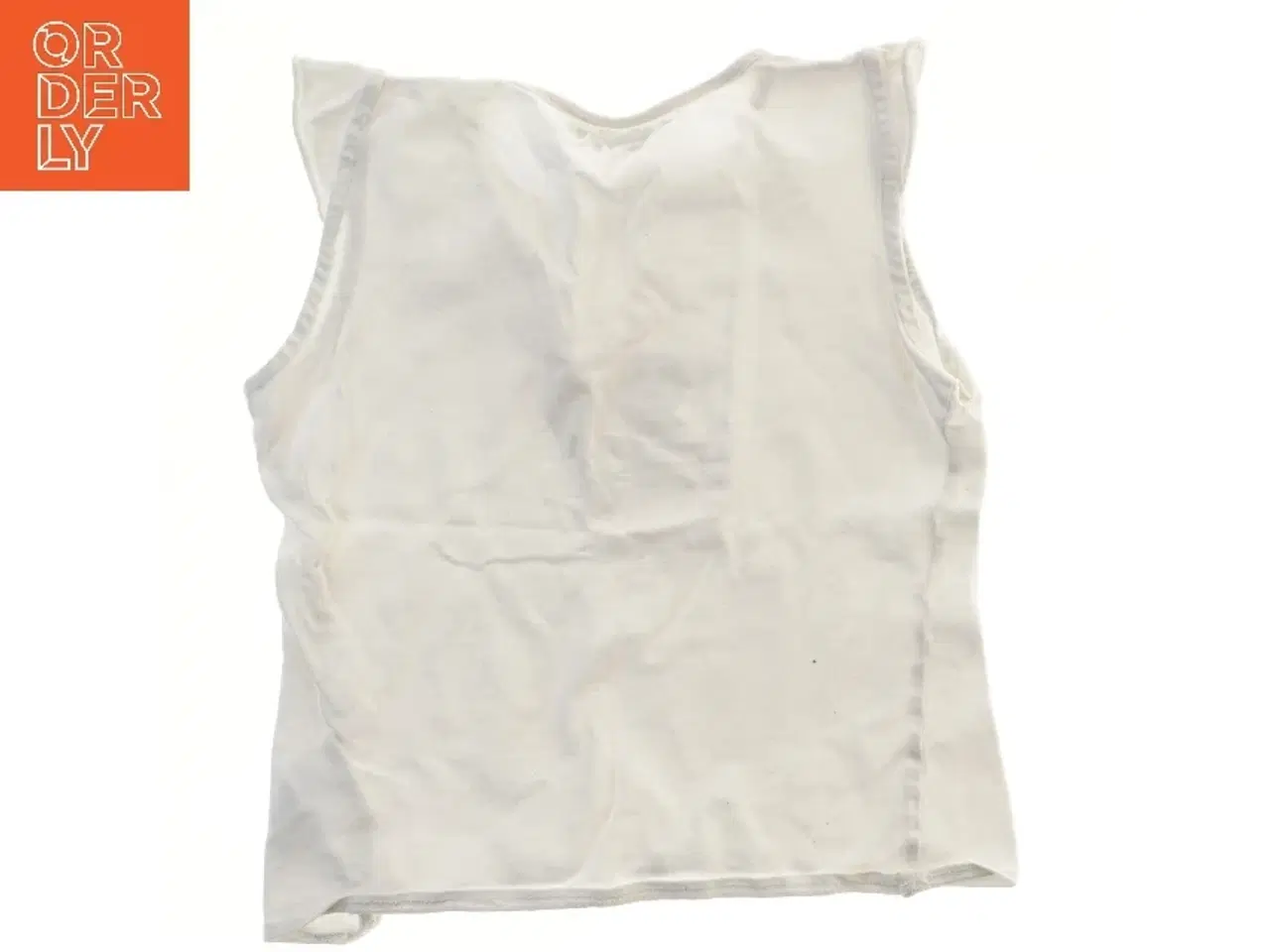 Billede 2 - Hvid top med blomsterdesign fra Little Sister (str. 110)