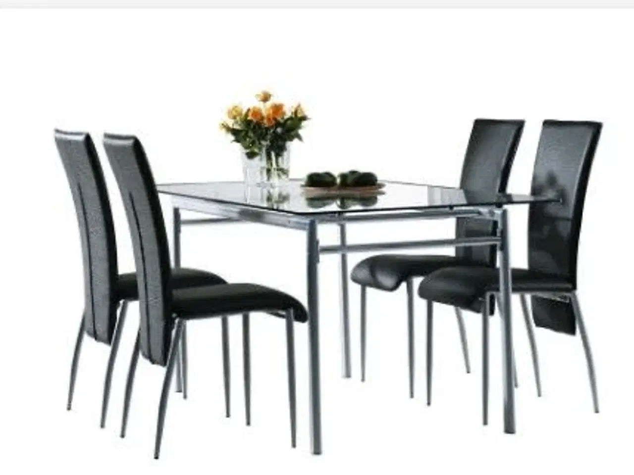 Billede 1 - Spisebord glas med 4 stole