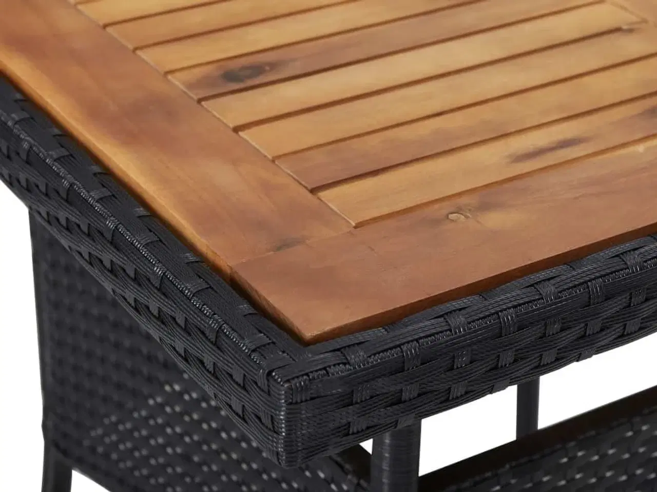 Billede 3 - Udendørs spisebord polyrattan og massivt akacietræ sort