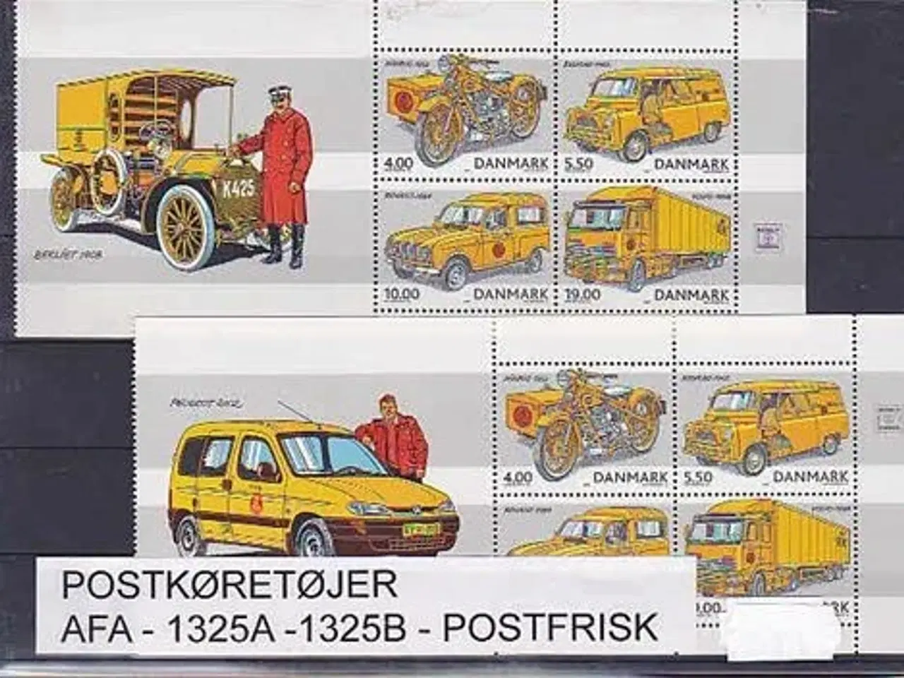 Billede 1 - Postkøretøjer AFA 1325A -1325B Postfrisk
