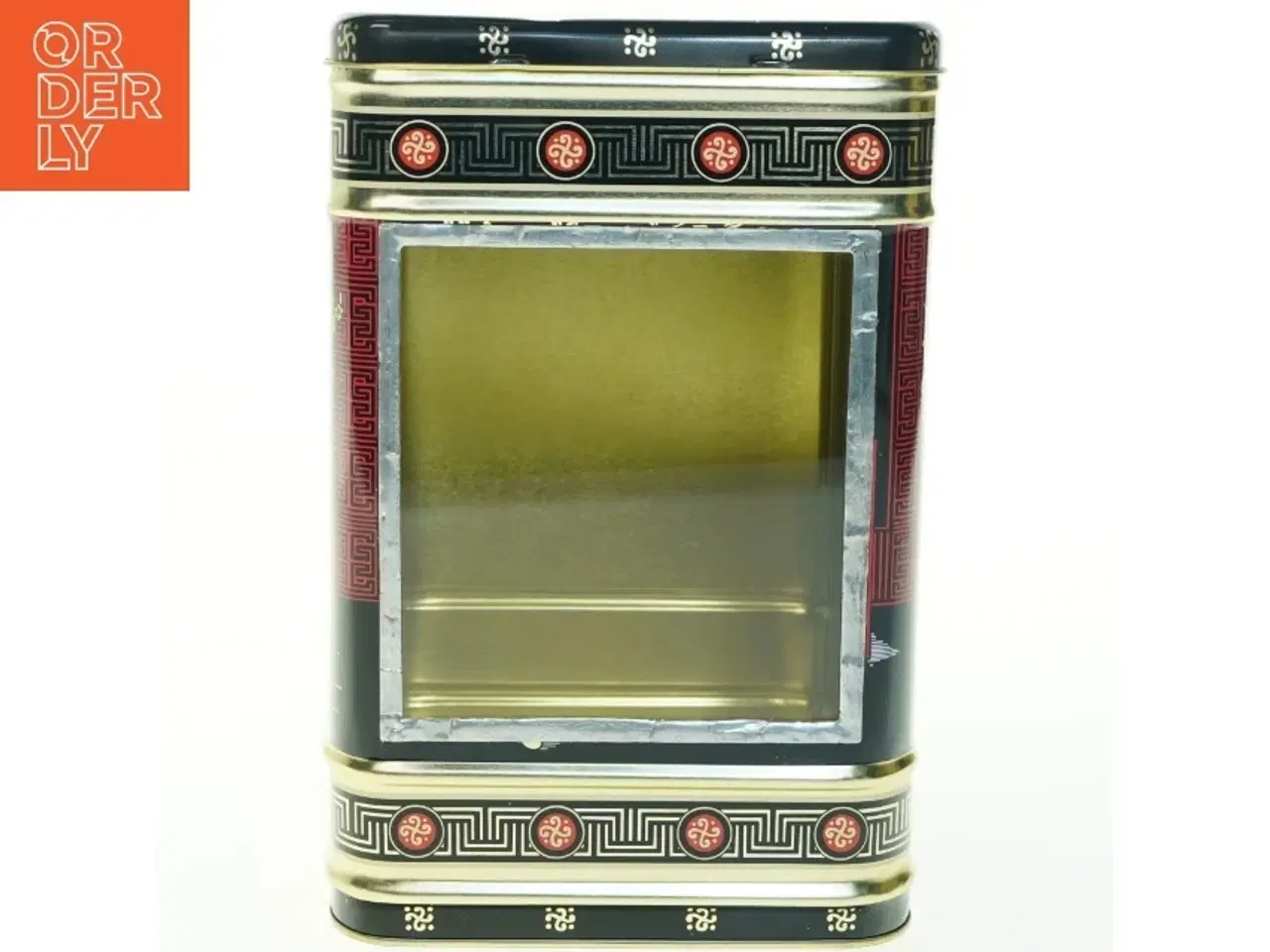 Billede 2 - Asiatisk inspireret metaldåse (str. H. 25,5 cm. 16,5 x 16,5 cm)