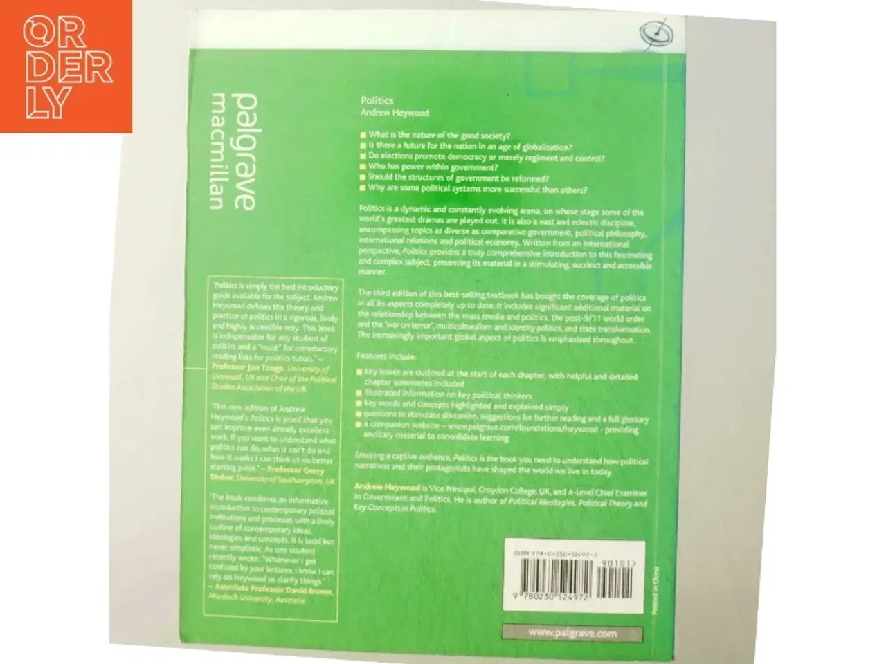 Billede 3 - Politics, Third Edition af Andrew Heywood (Bog)