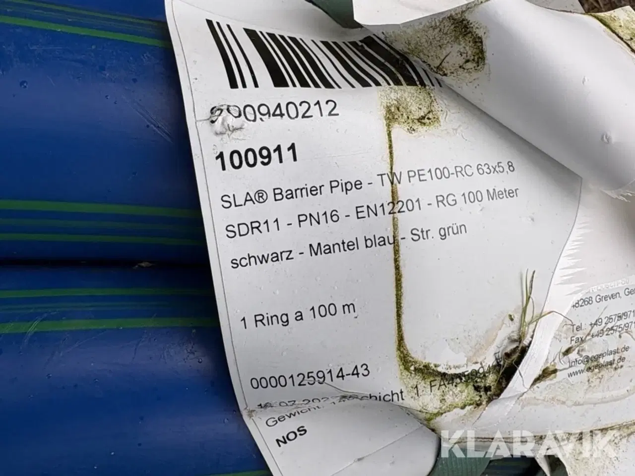 Billede 6 - Barriere vandrør SLA Barrier Pipe - TW PE100-RC 63x5,8 100 meter