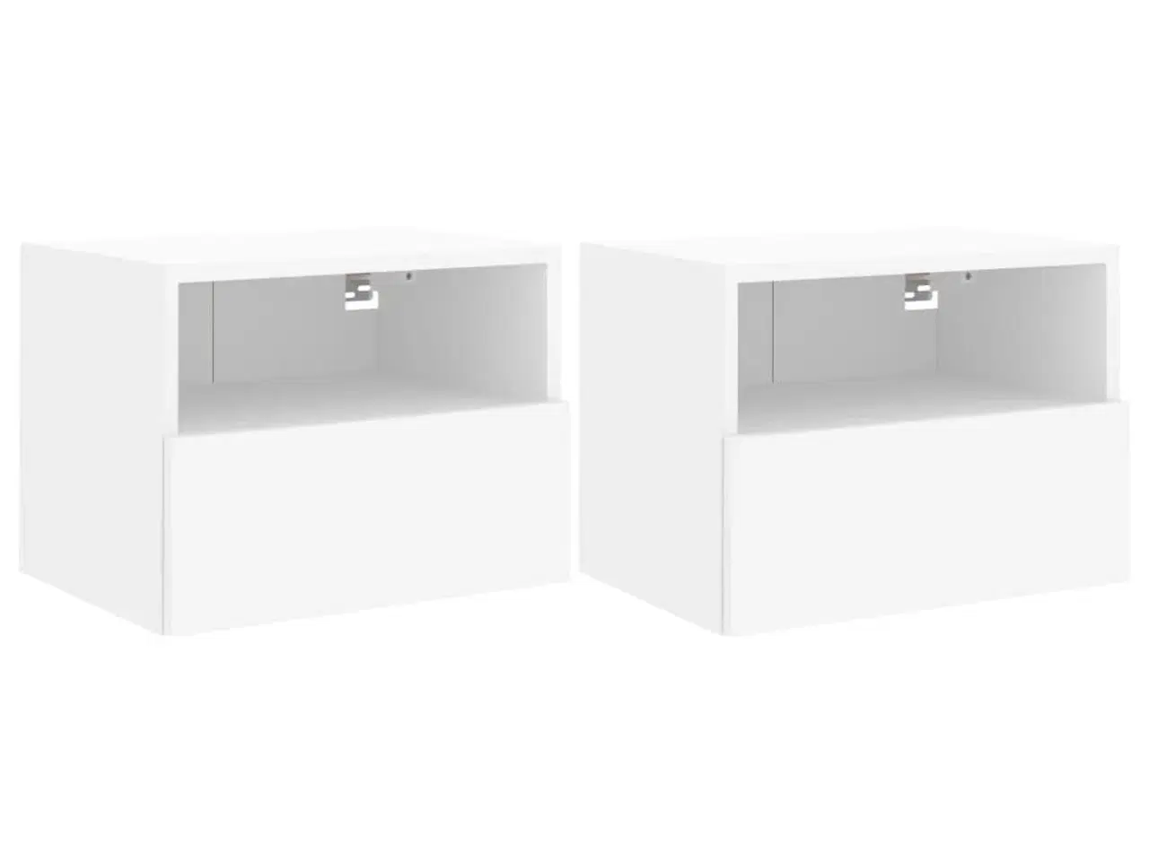 Billede 2 - Væghængte tv-borde 2 stk. 40x30x30 cm konstrueret træ hvid