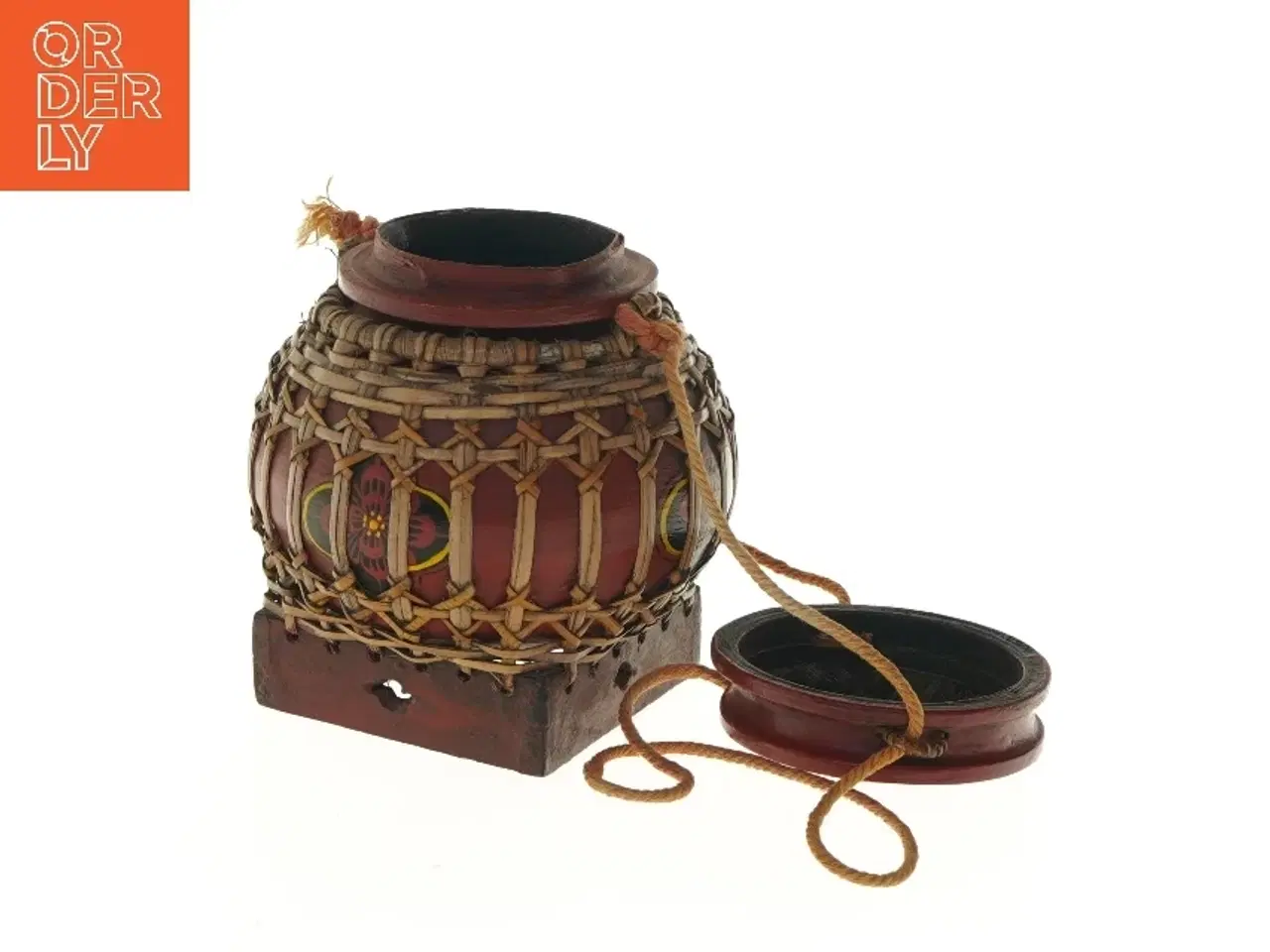 Billede 5 - Smuk og dekorativ gammel asiatisk risspand med låg. Beholder (str. 17 cm)