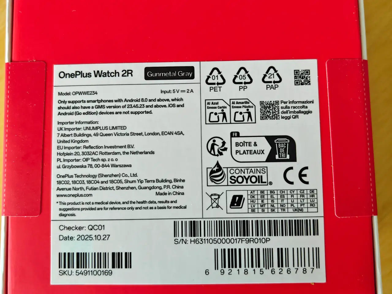 Billede 2 - Uåbnet og sprit ny OnePlus Watch 2R 