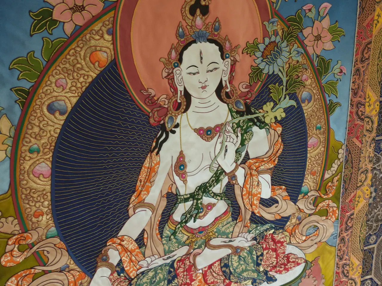 Billede 2 - Tibetansk thangka - Hvid Tara