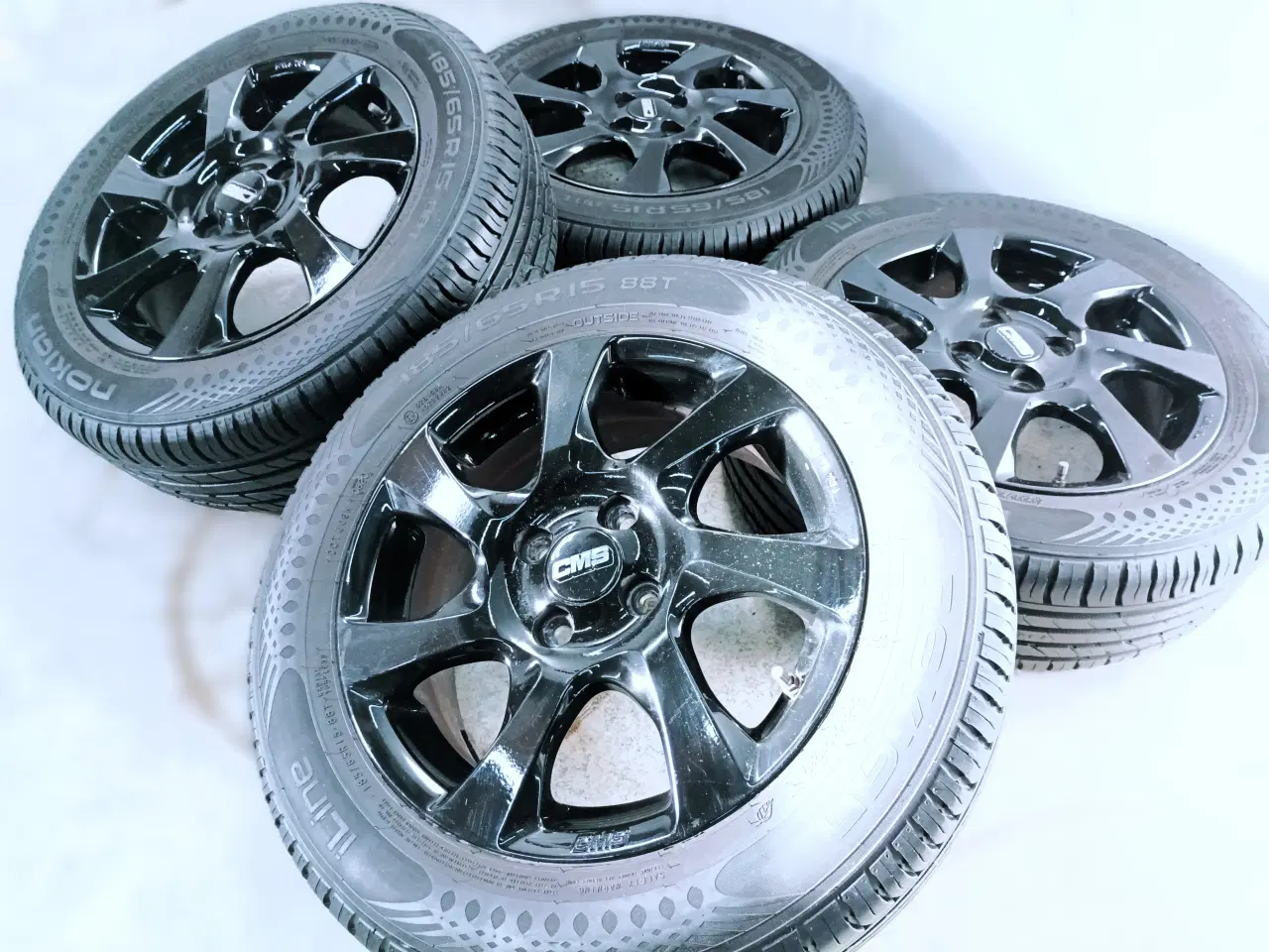Billede 2 - 4x100 15" ET50 nav 67,5ø CMS sommersæt inkl.TPMS