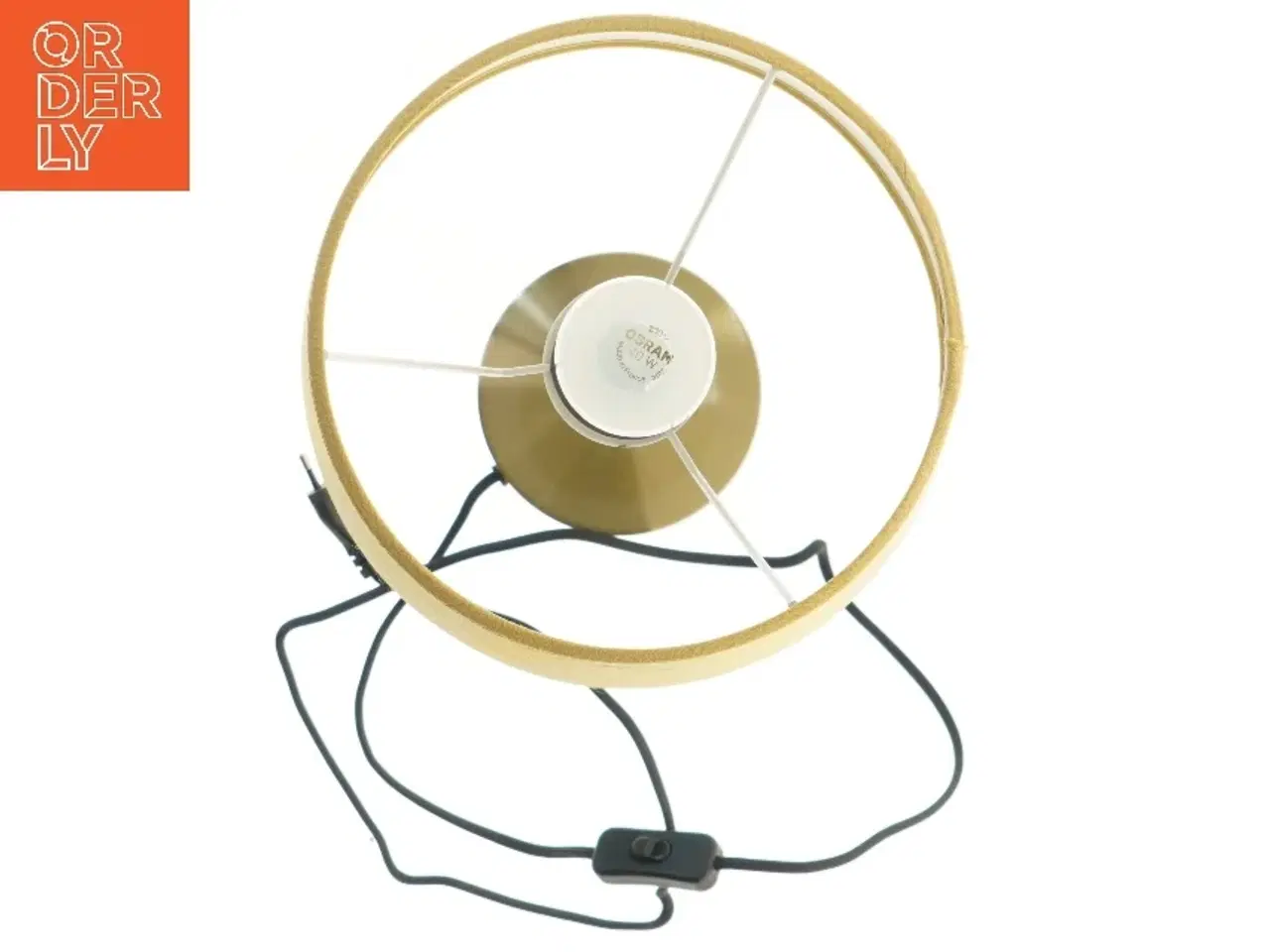 Billede 2 - Bordlampe med guldfarvet skærm fra Keyhome (str. Ø 22x49 cm)