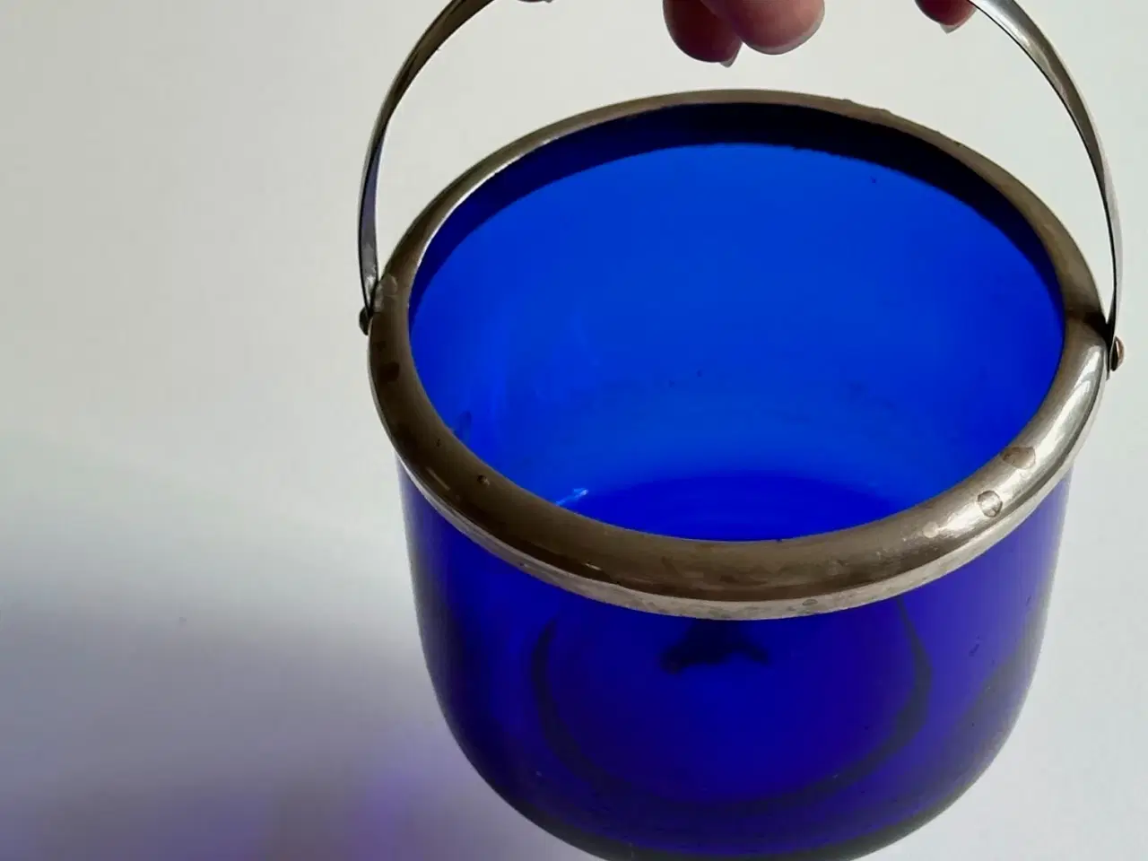 Billede 3 - Antik kandisskål, koboltblå