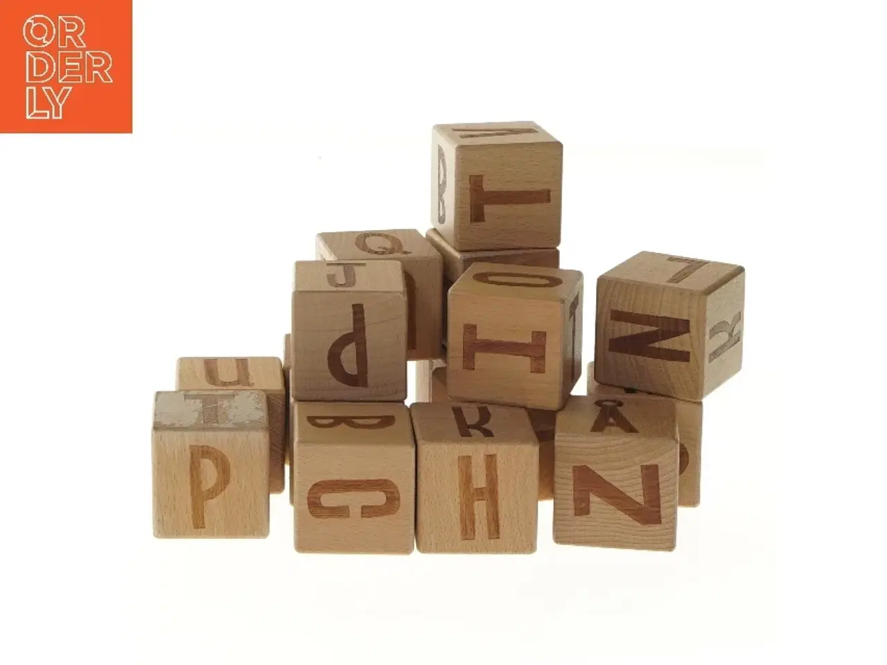 Billede 1 - Træklodser med bogstaver (str. 5x5 cm)