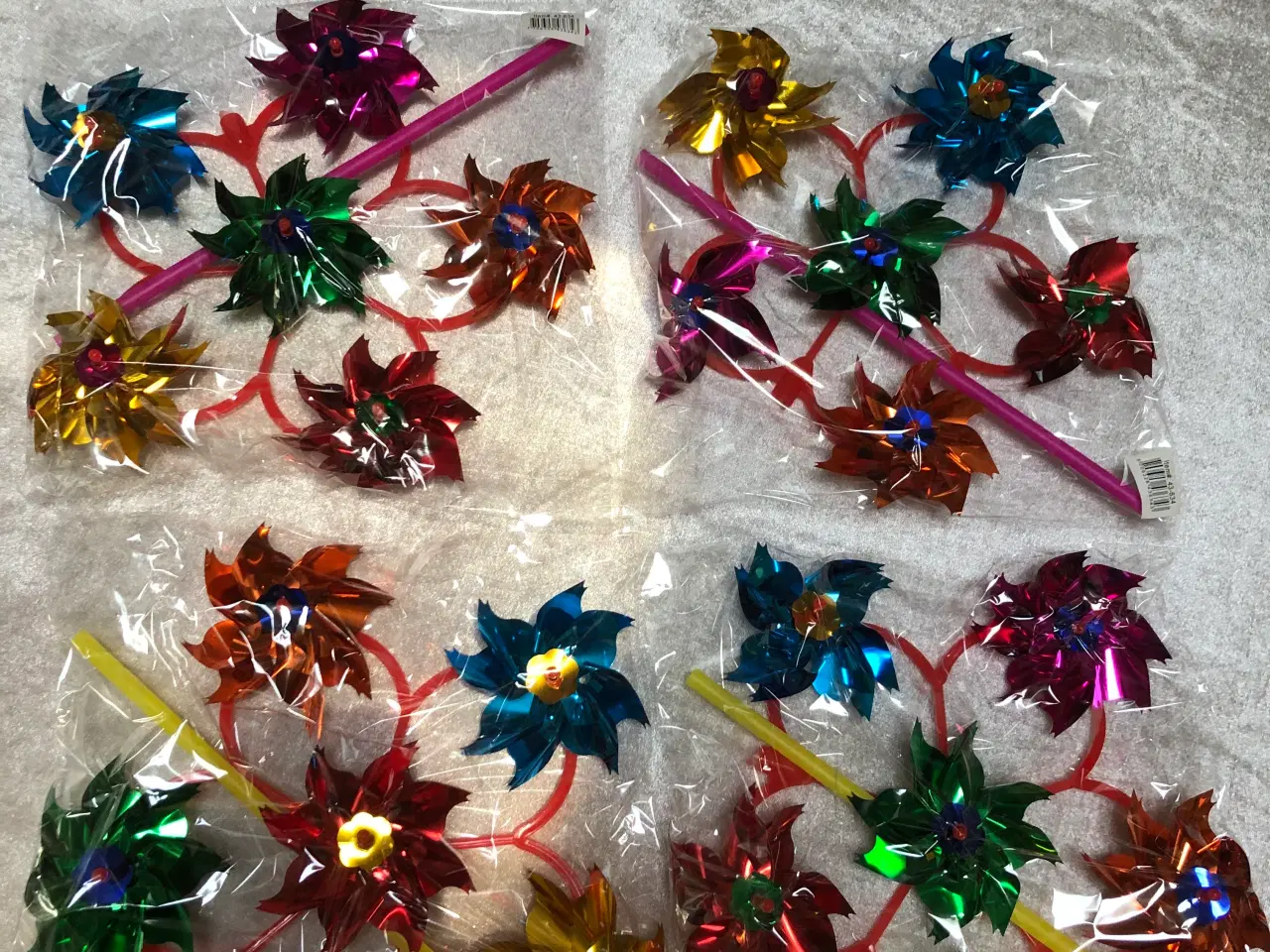 Billede 1 - 4 stk vejrmøller på plast pind