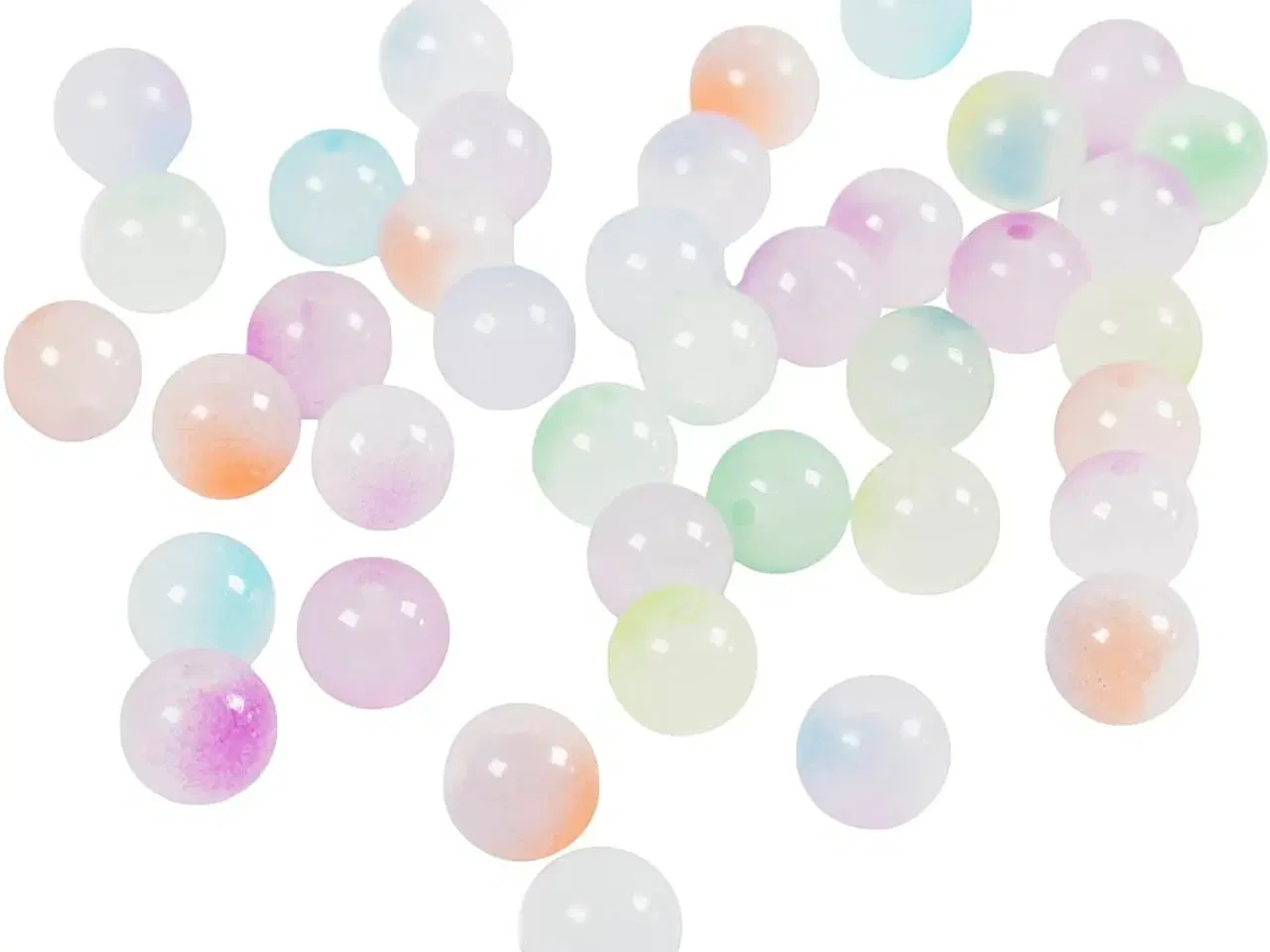 Billede 1 - Prinsesseperler, diam. 8 mm, hulstr. 1,5 mm, ass. farver, 600 g/ 1 pk.