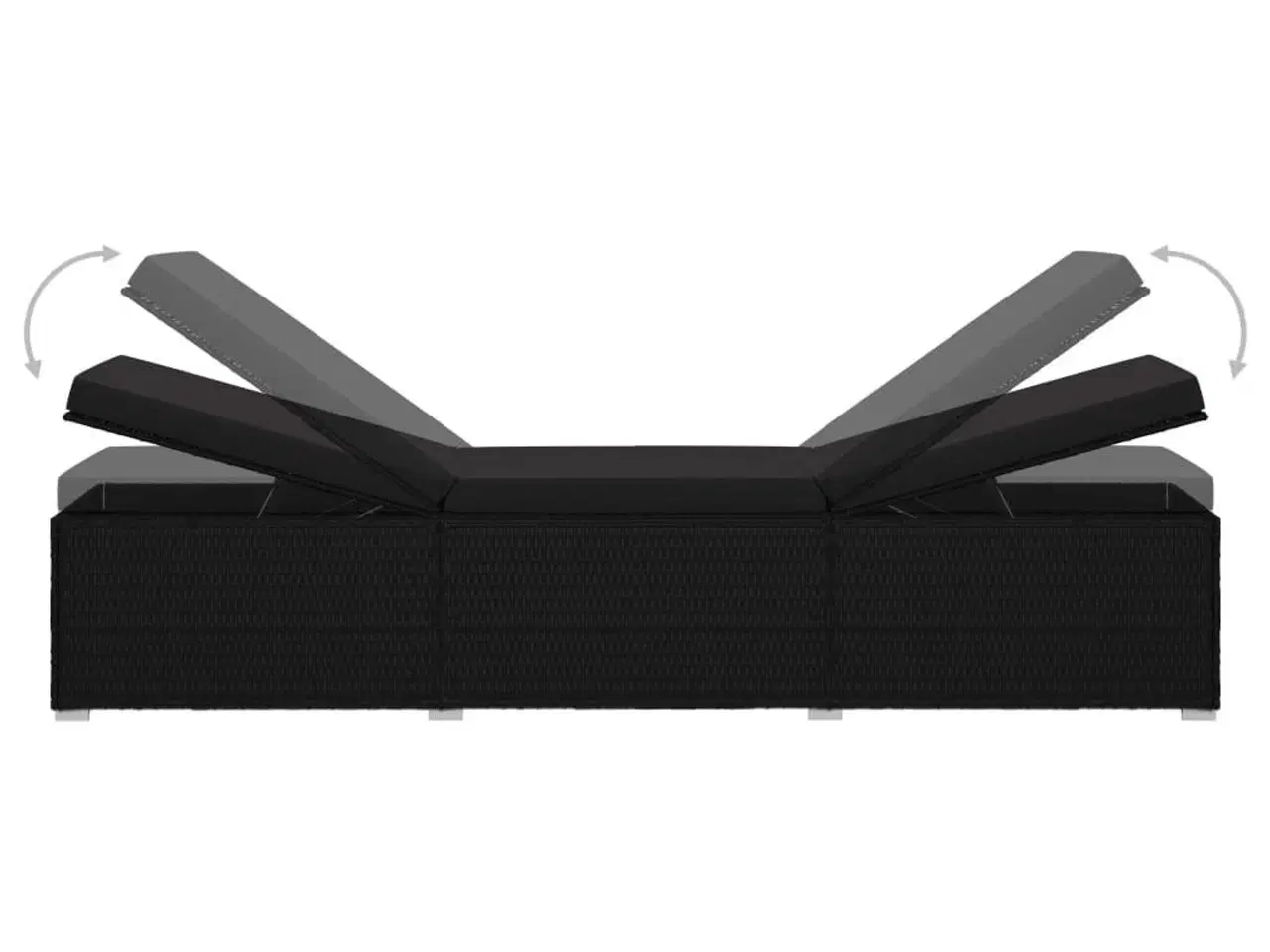 Billede 7 - Liggestol med hynde polyrattan sort