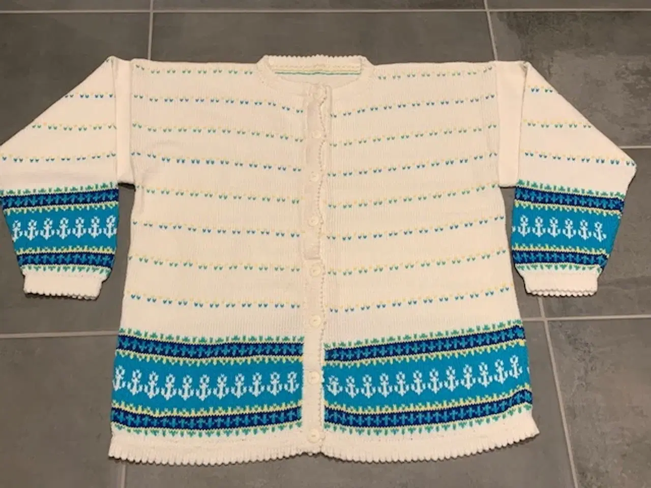 Billede 4 - Cardigan / trøje hjemmestrik, str 42, bomuld/acryl