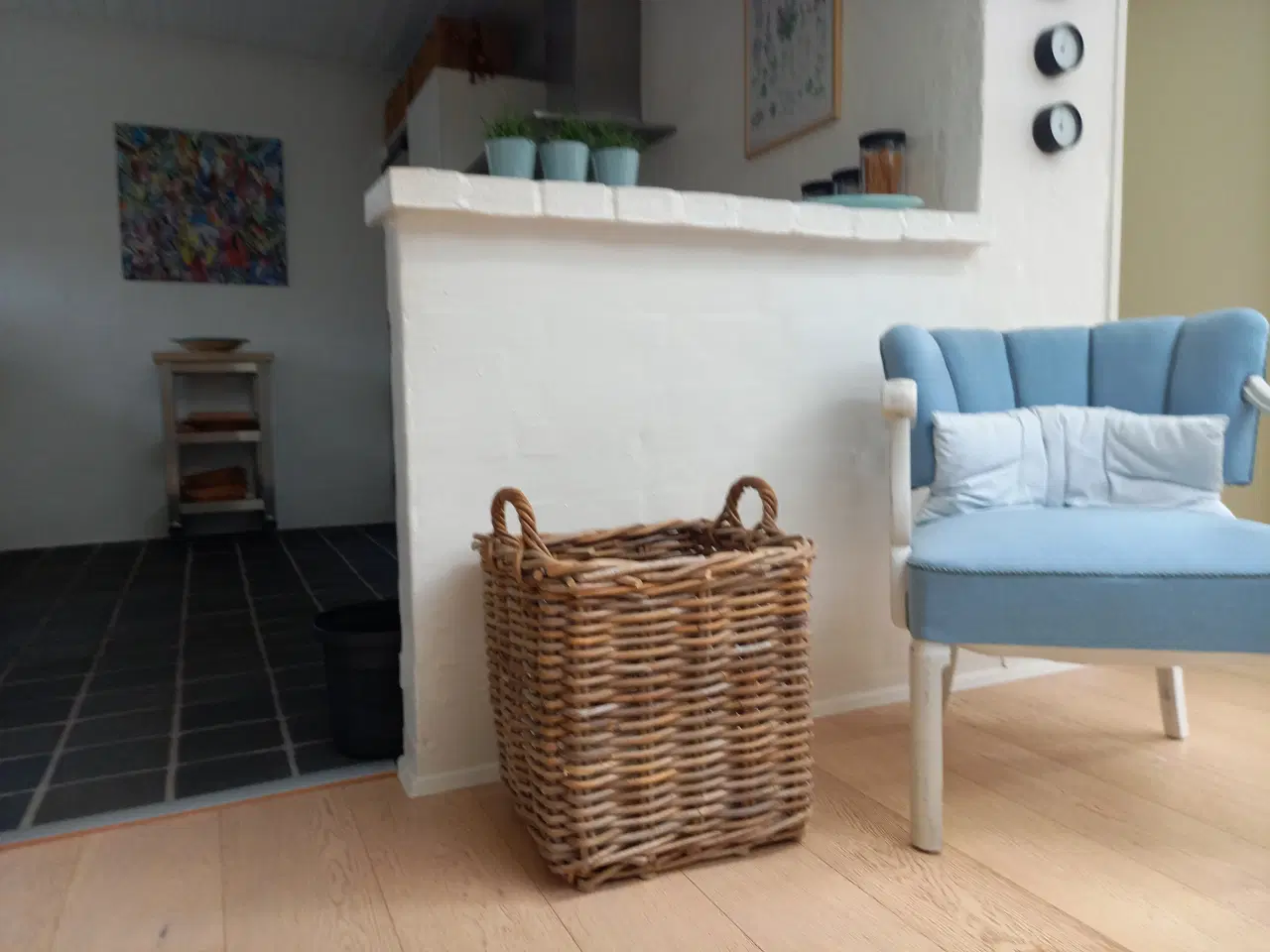 Billede 1 - Stor firkantet fletkurv i CL rattan med håndtag