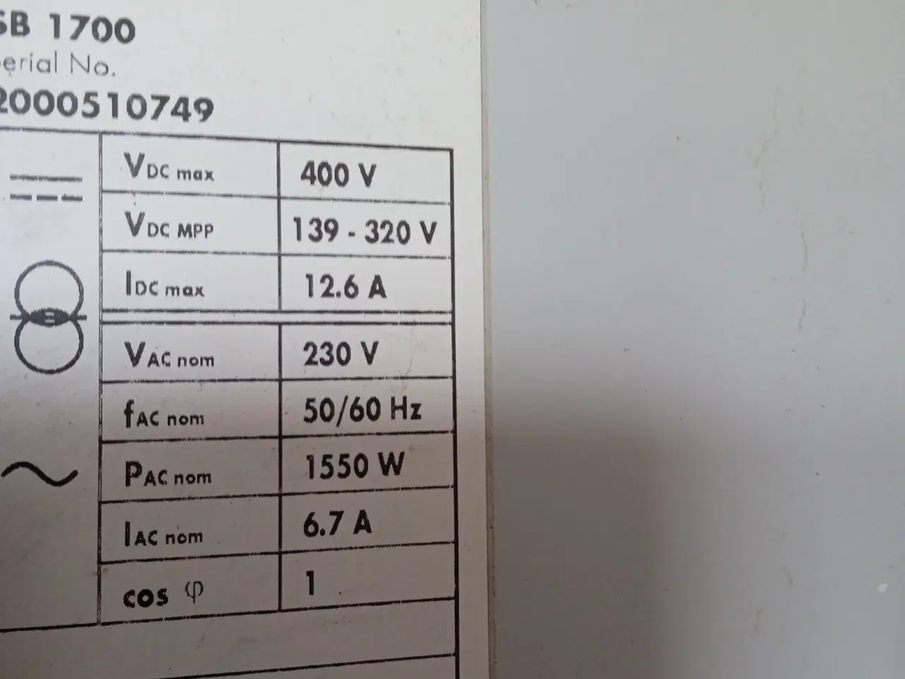 Billede 2 - inverter 1700w SMA