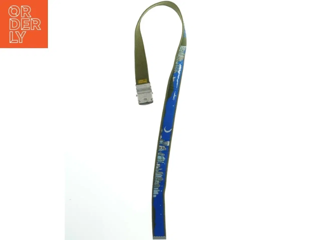 Billede 3 - Mønstet stofbælte med metalspænde (str. 100 x. 4 cm)