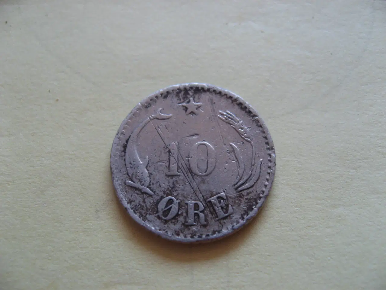 Billede 2 - Delfin sølv 10 øre 1888, den svære