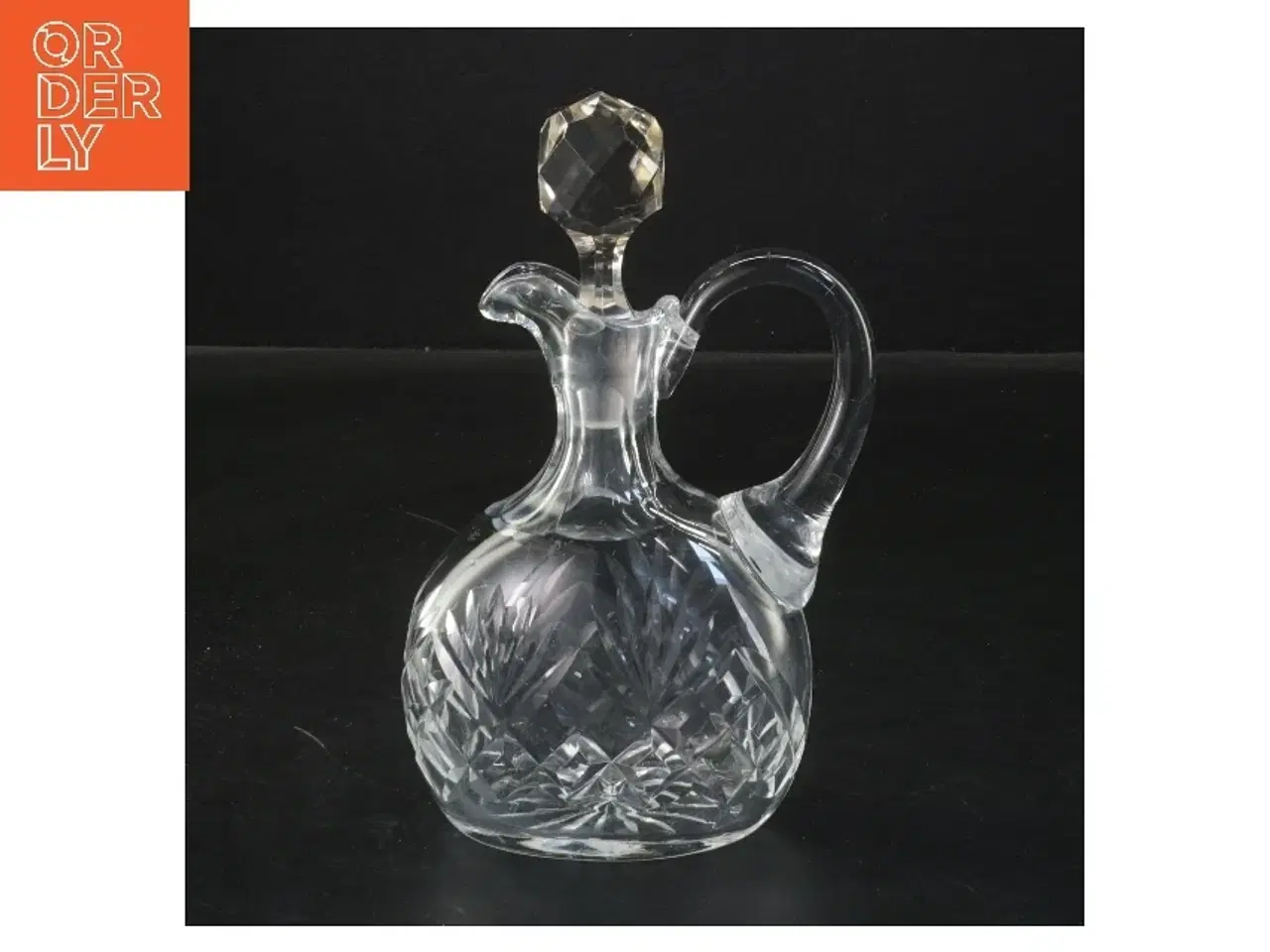 Billede 1 - Karaffel i slebet glas med prop og hank (str. 16 cm)