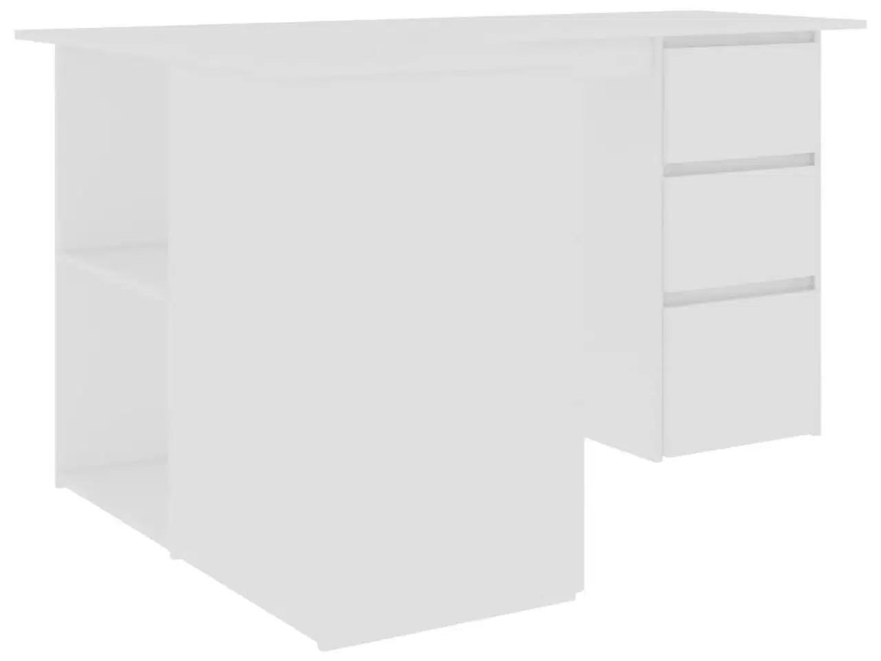 Billede 5 - Skrivebord til hjørne 145x100x76 cm konstrueret træ hvid