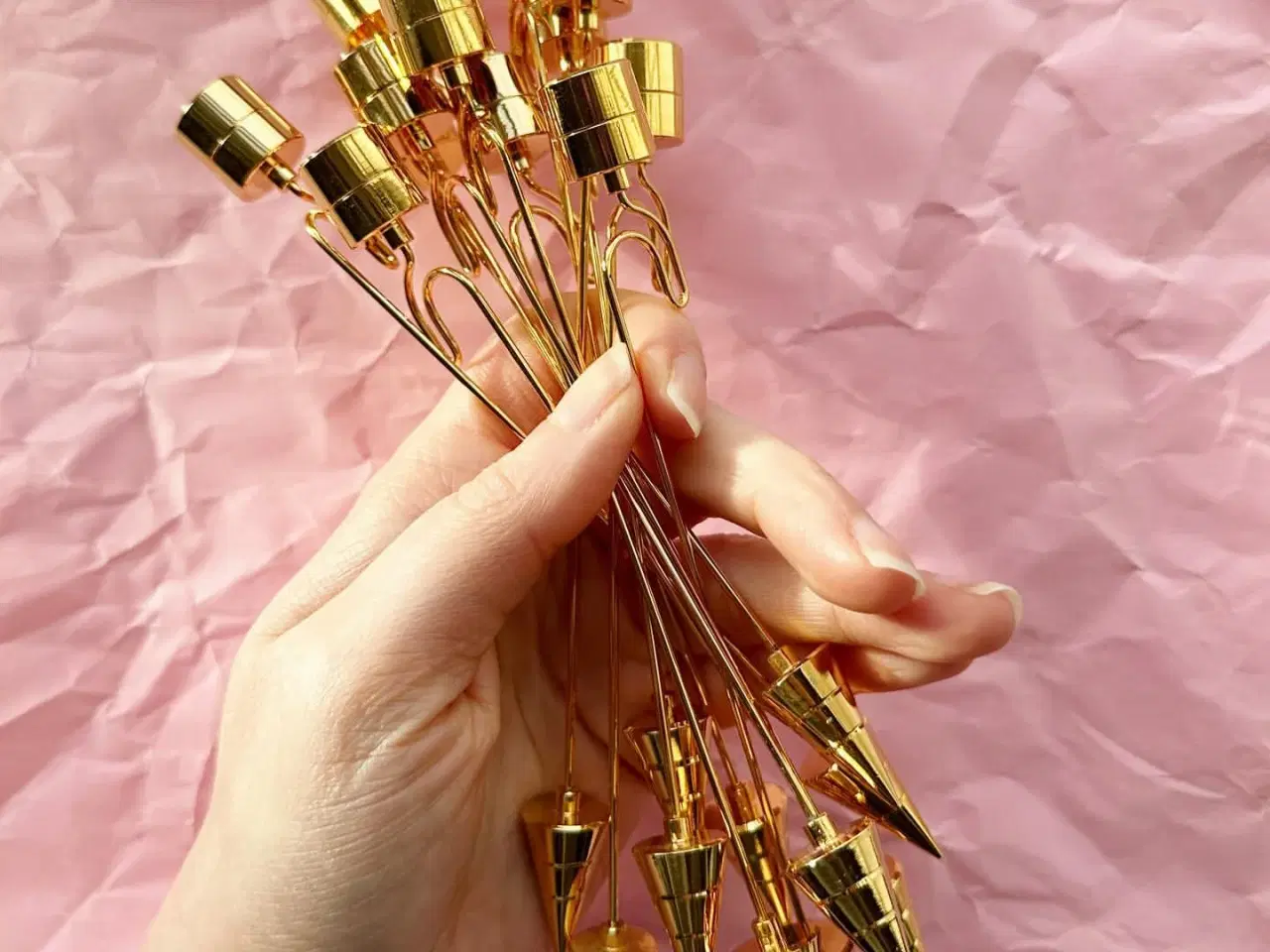 Billede 1 - Juletræslyseholder, 24 kt guldbelagt, pr stk