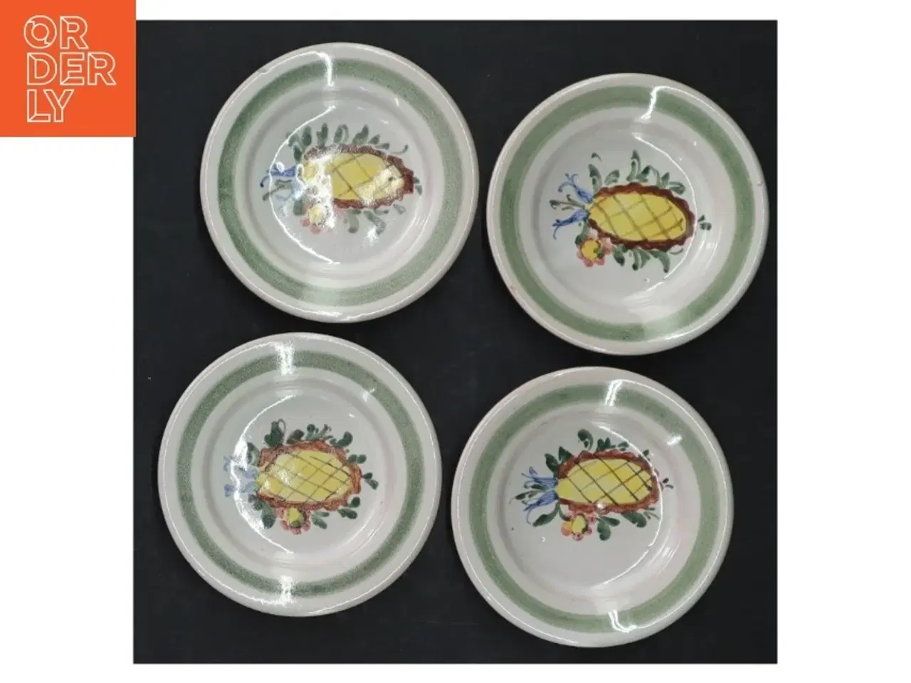 Billede 5 - Dekorative keramiktallerkener med ananasmotiv (str. Ø. 8 cm)
