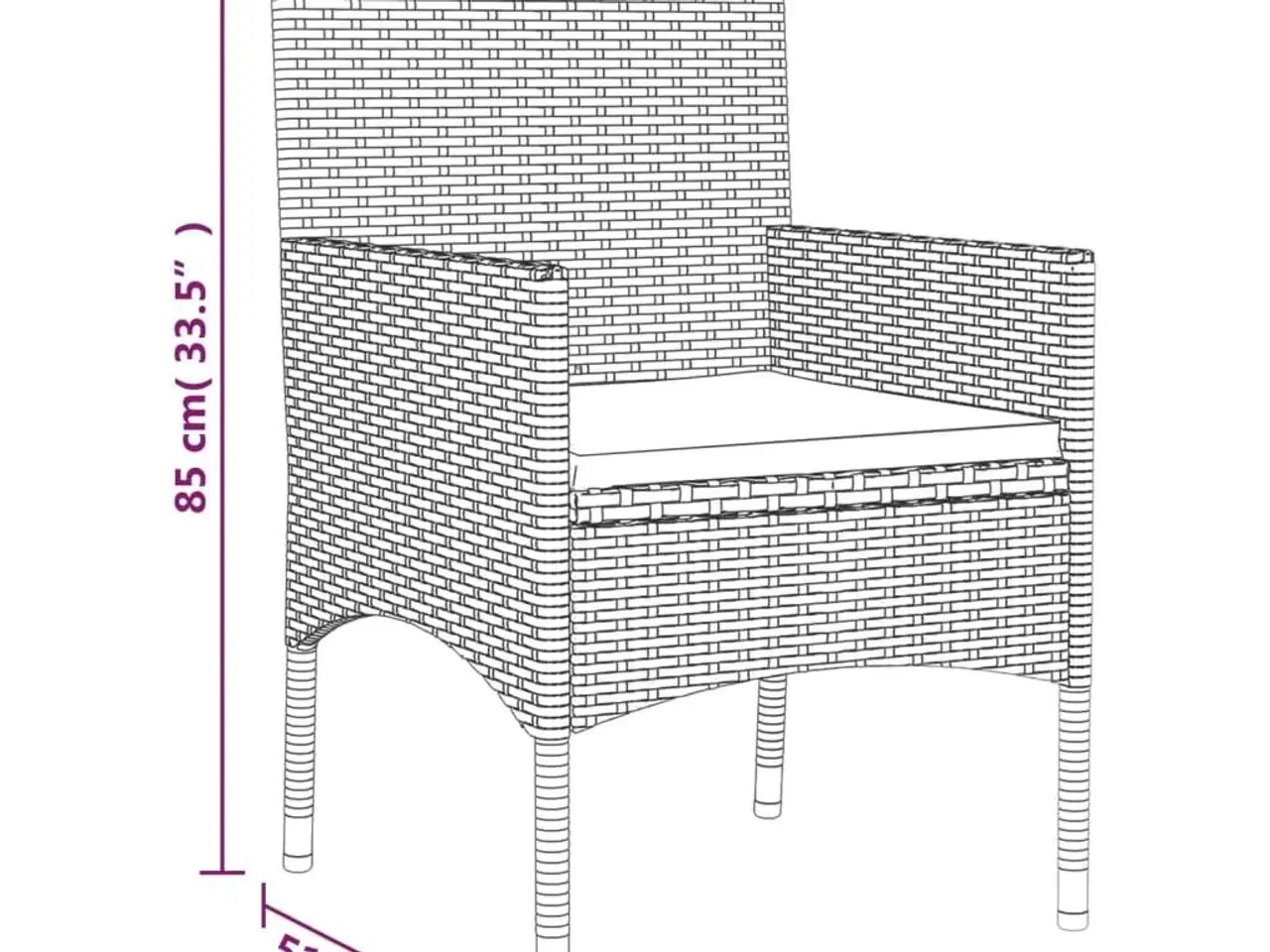 Billede 12 - Loungesæt til haven 4 dele med hynder polyrattan sort