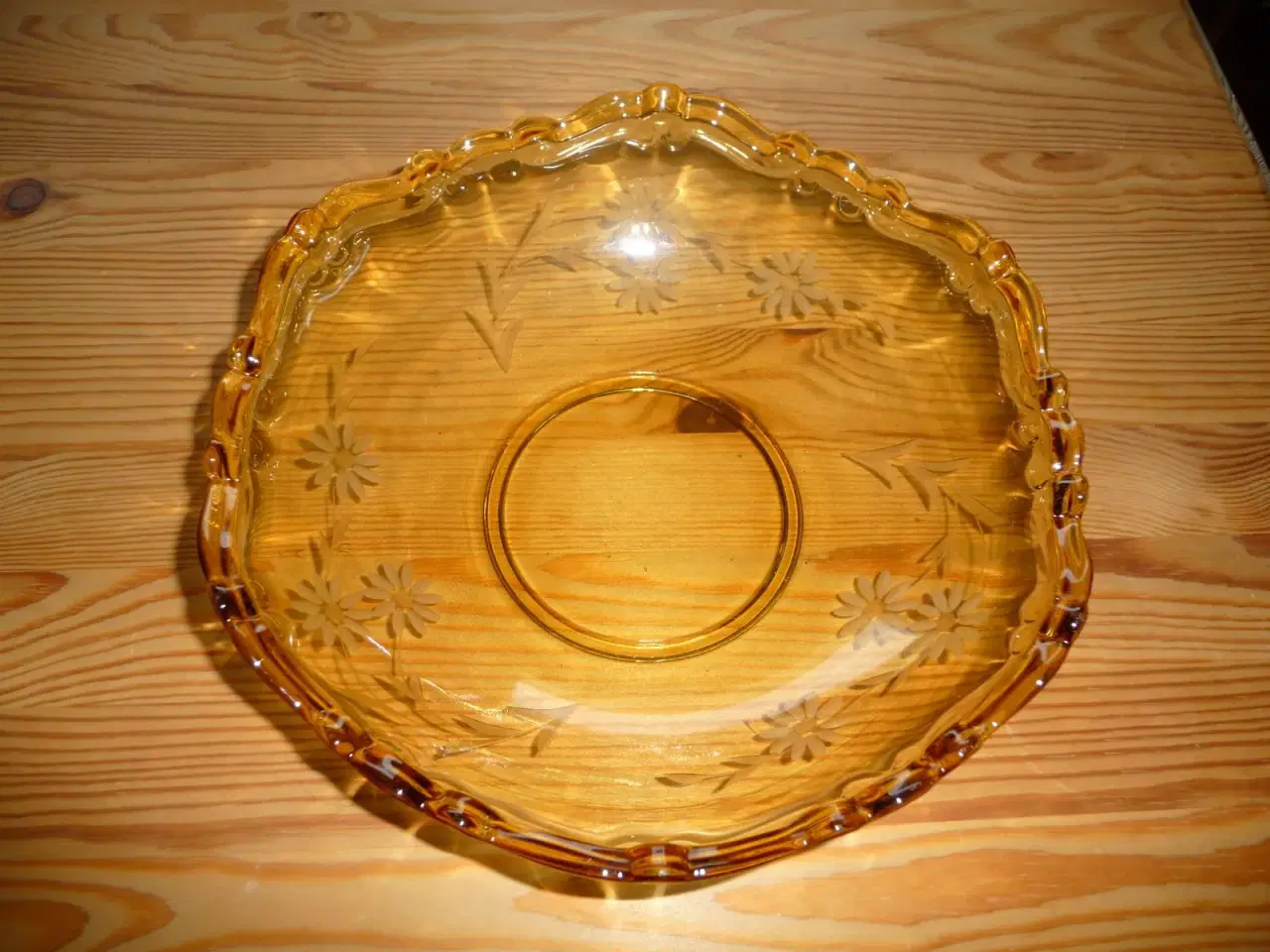 Billede 1 - ravgul glas skål 