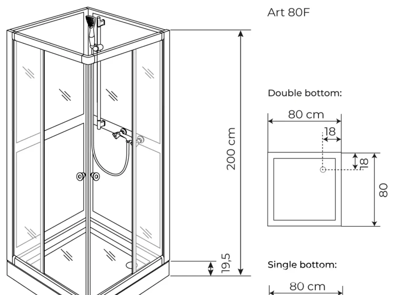 Billede 2 - Fritstående badeforhæng i glas Nordkap ART 80F ca 30 stk