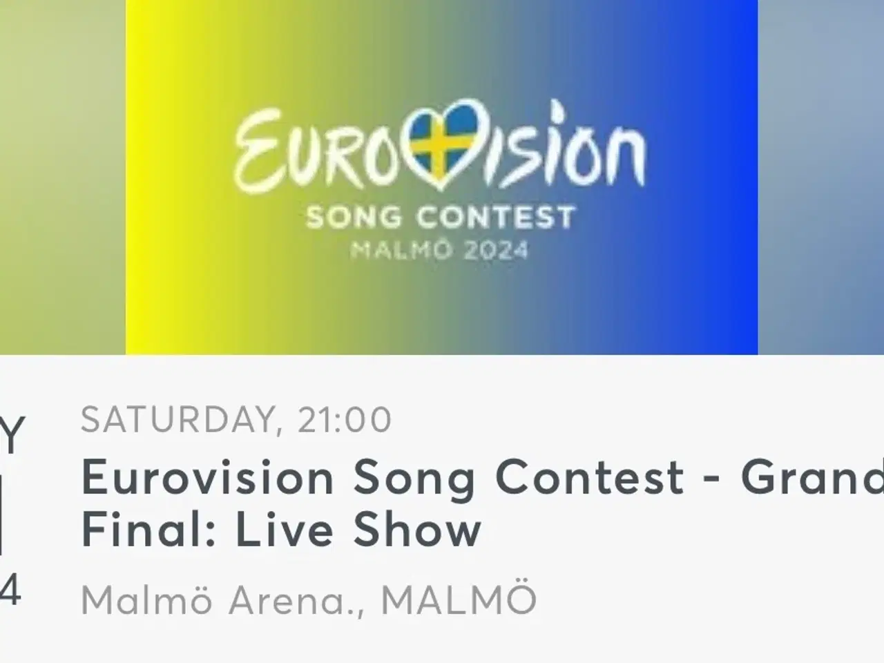 Billede 1 - 2 Tickets Eurovision Song Contest Final Malmö