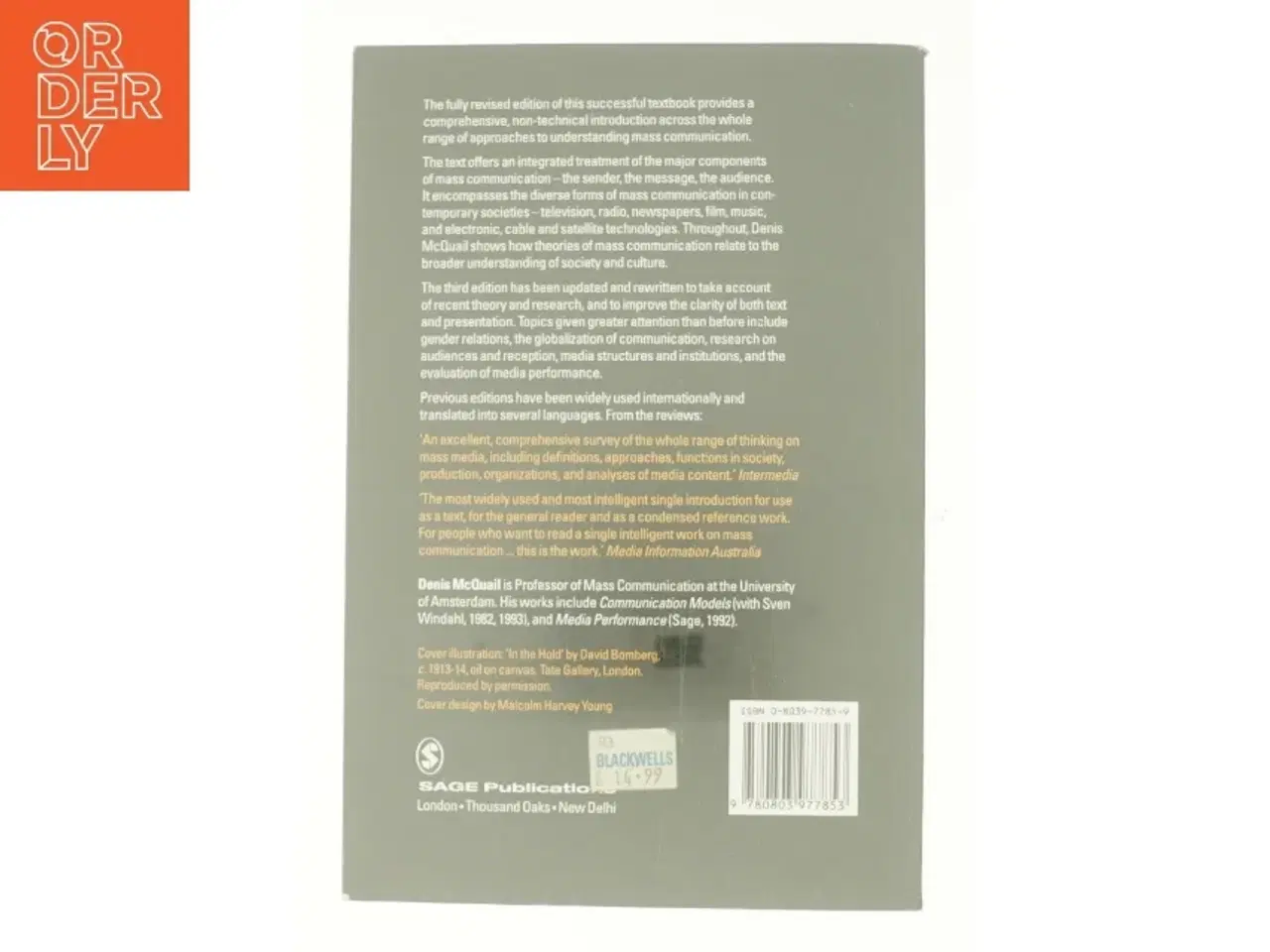 Billede 3 - Mass Communication Theory an Introduction by Denis McQuail af Denis McQuail (Bog)