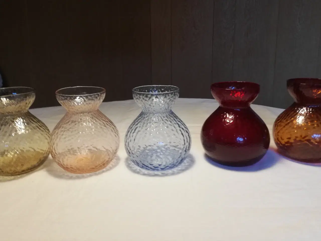 Billede 1 - Runde hamret hyacintglas fra Kastrup/Fyens Glasvær