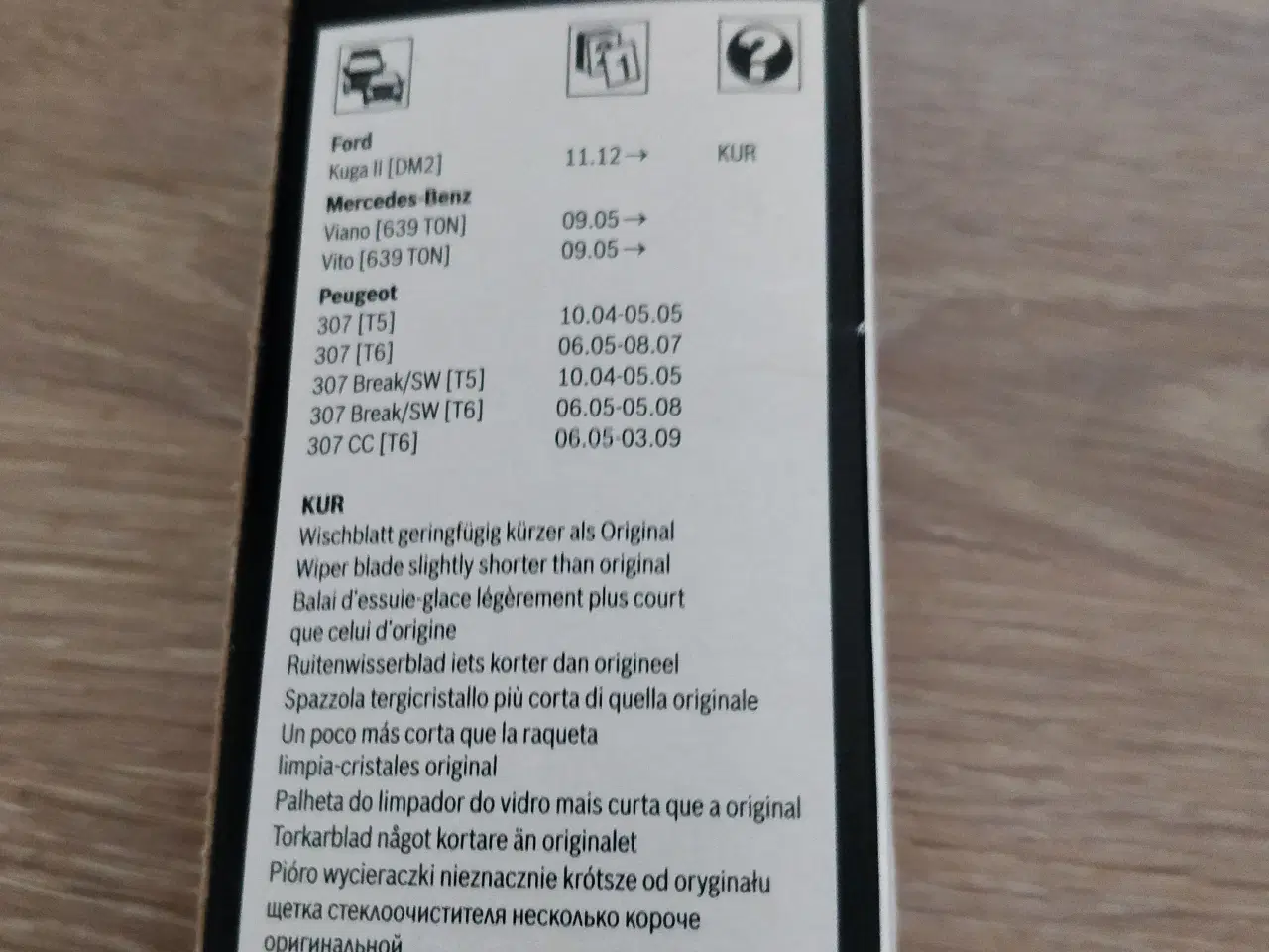 Billede 1 - Viduesvisker Peugeot 307 Ford kuga 