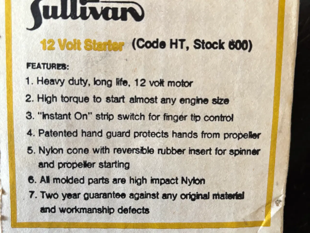 Billede 2 - Sullivan hi-tork 12 volt starter