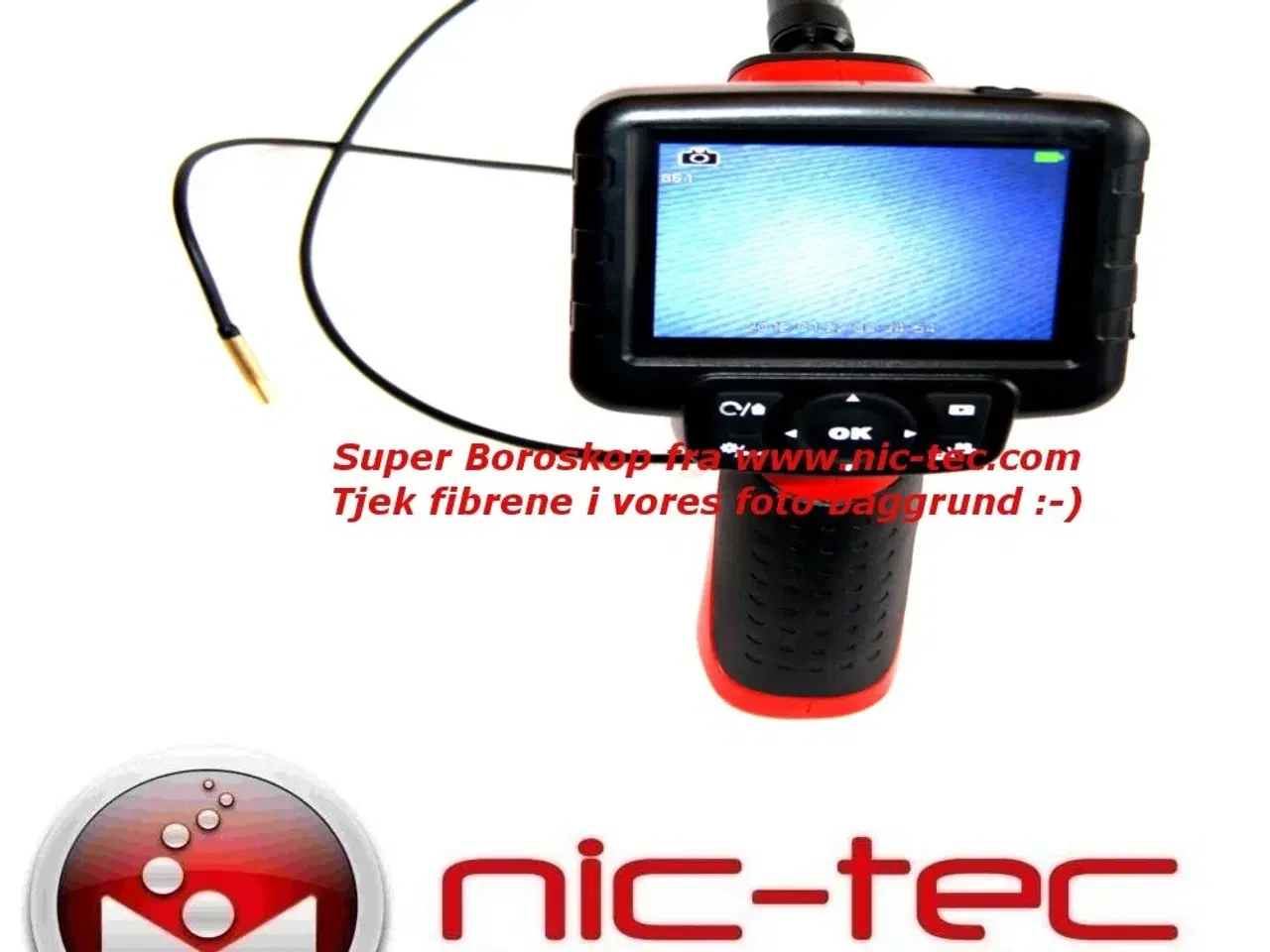 Billede 2 - Videoscope / Borescope / Endoscope med 3.5" farve skærm og Lion batteri & video out