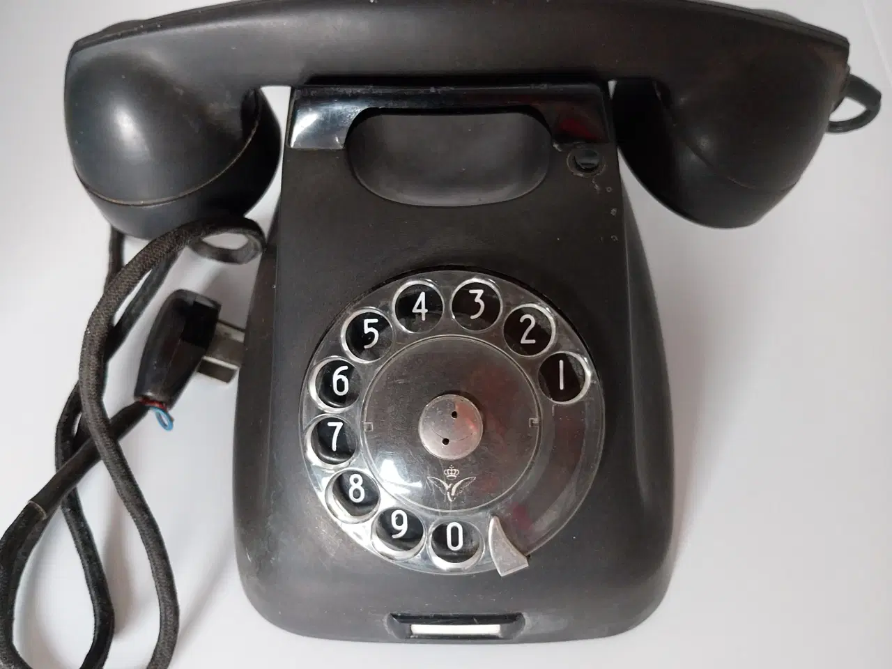 Billede 1 - Retro telefon sort med drejeskive