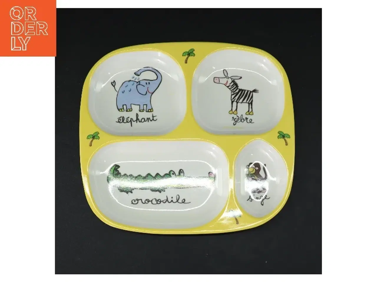 Billede 1 - Børne tallerken med rum fra La Chaise Longue (str. 25,5x23 cm)