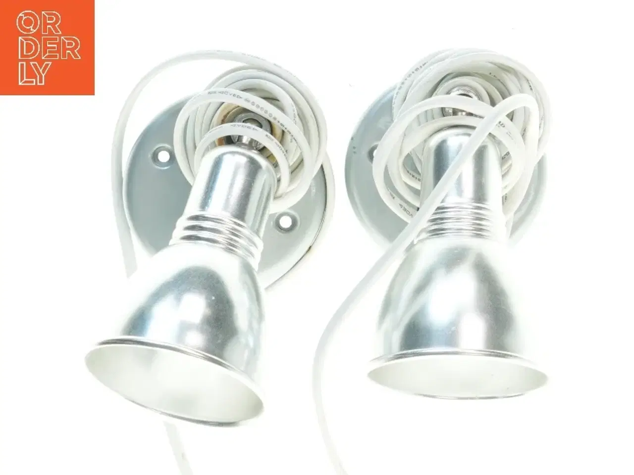 Billede 2 - Sølvfarvede spotlamper (str. 8 cm, diameter 15 cm lang)