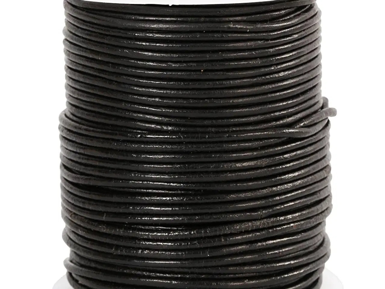 Billede 1 - Sort lædersnor 2 mm, 50 m - Høj kvalitet til håndværk