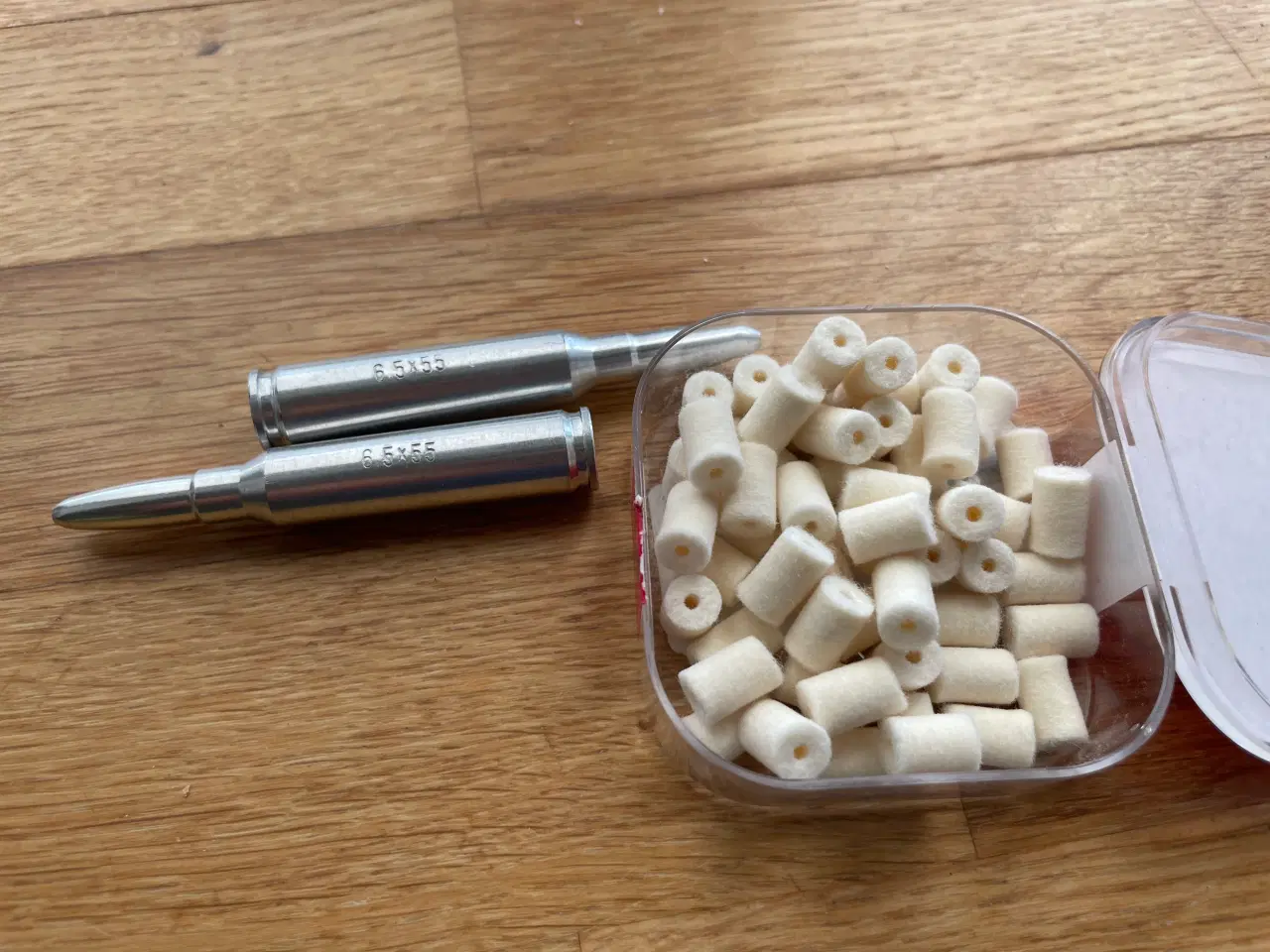 Billede 1 - 6,5x55 klikpatroner + filtpropper