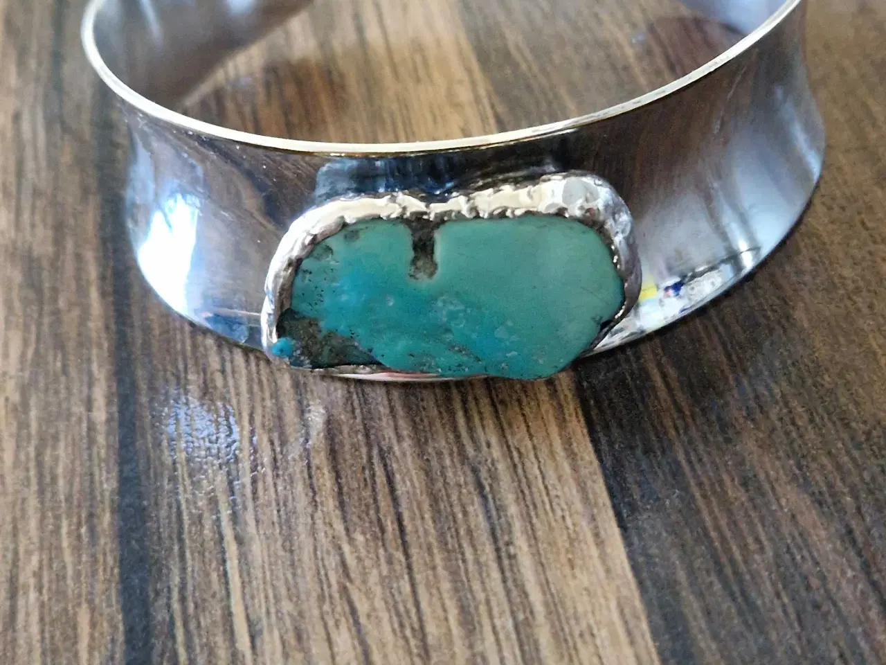 Billede 3 - Retro armring,forsølvet med turkis. Erik Dennung 