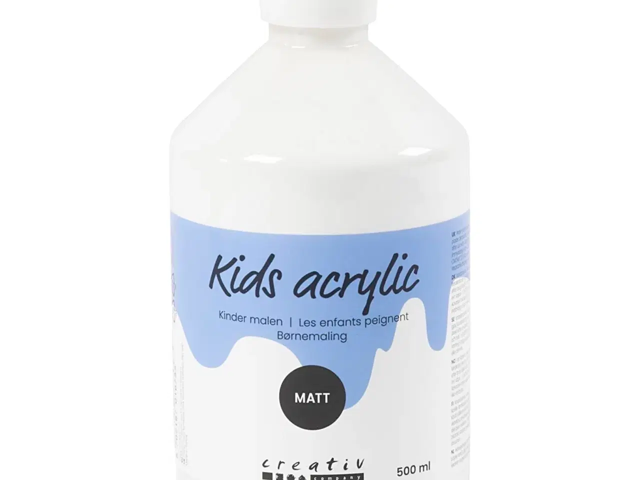 Billede 1 - Mat Akrylmaling Hvid 500ml - Høj Kvalitet