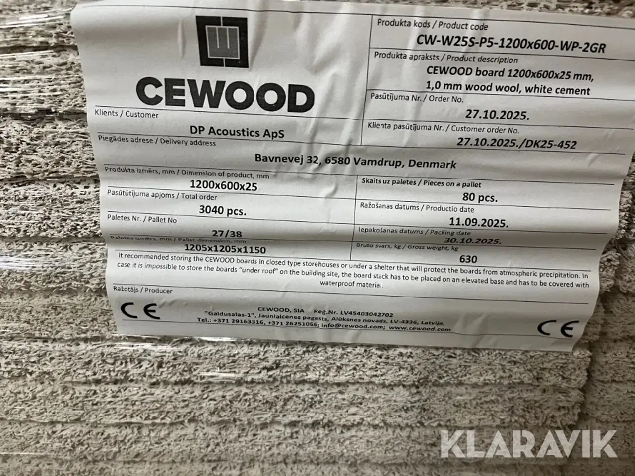 Billede 7 - Træbeton CEWOOD White cement 240 stk